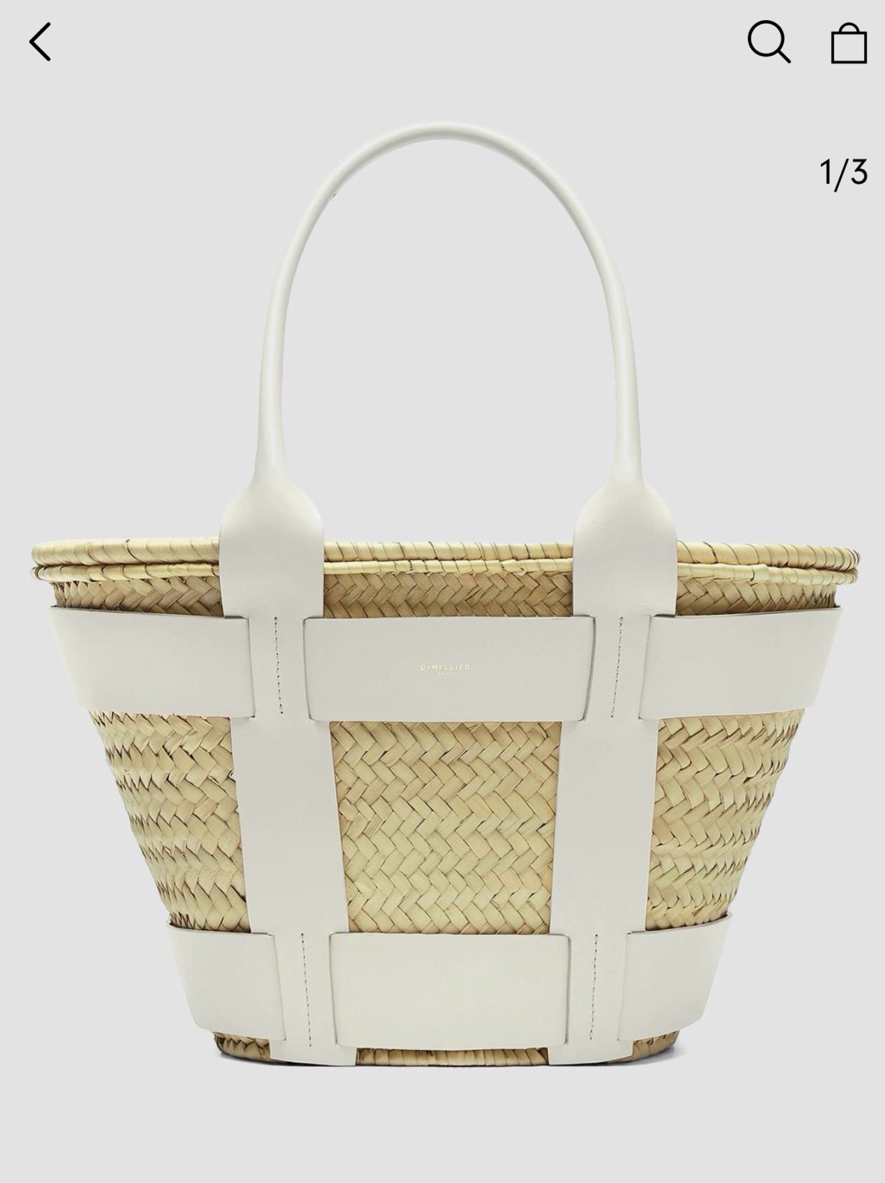 DeMellier Santorini Caged Raffia Tote Bag