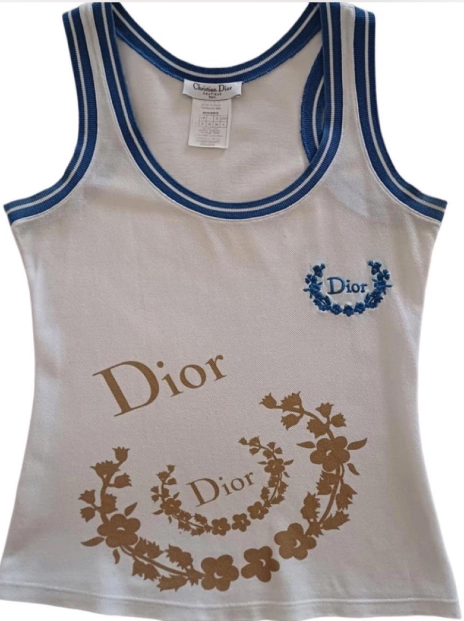 Christian Dior Cream Tank Top by Christian Dior | Pickle