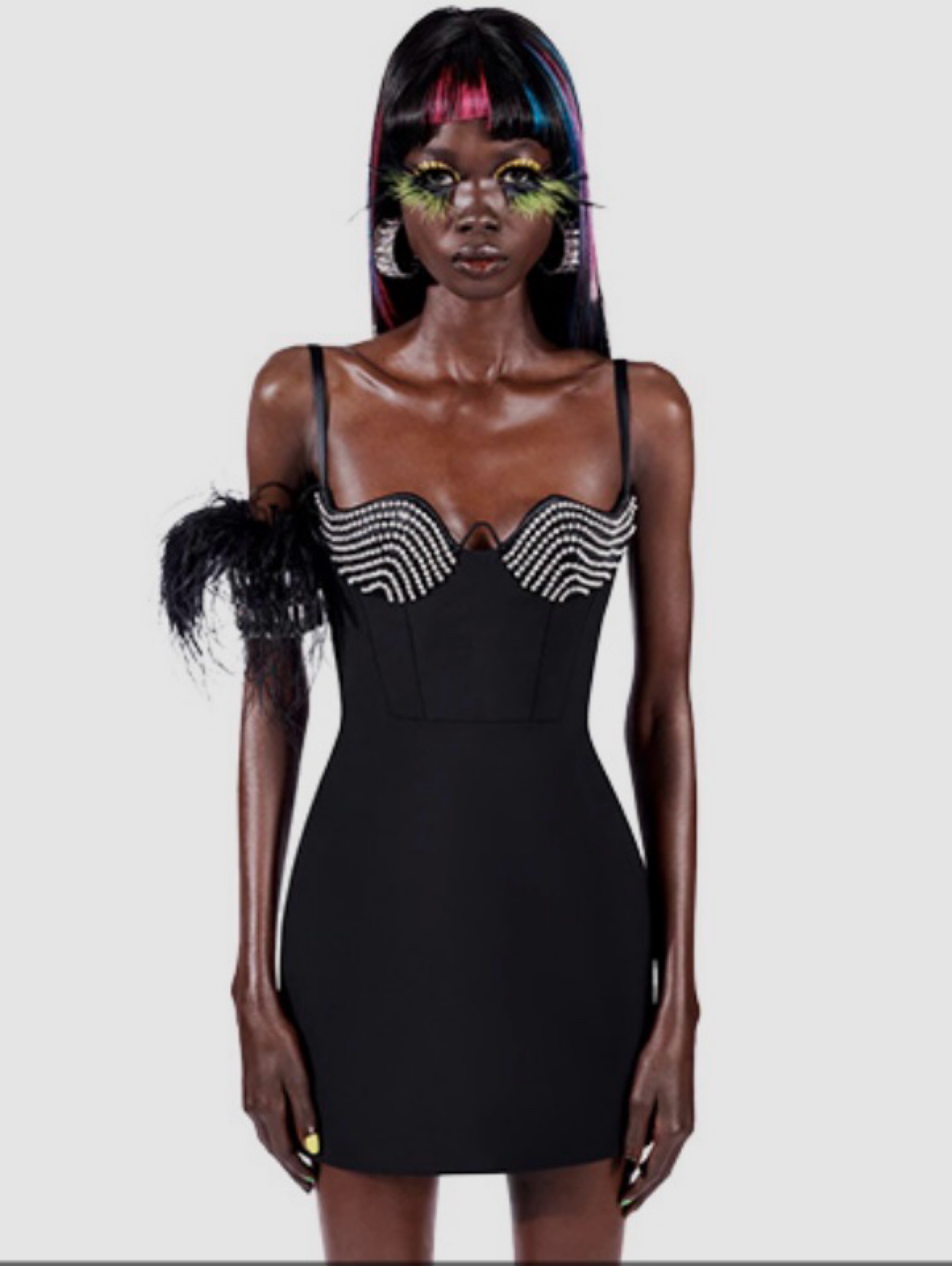 AREA NYC Crystal Bustier Mini Dress