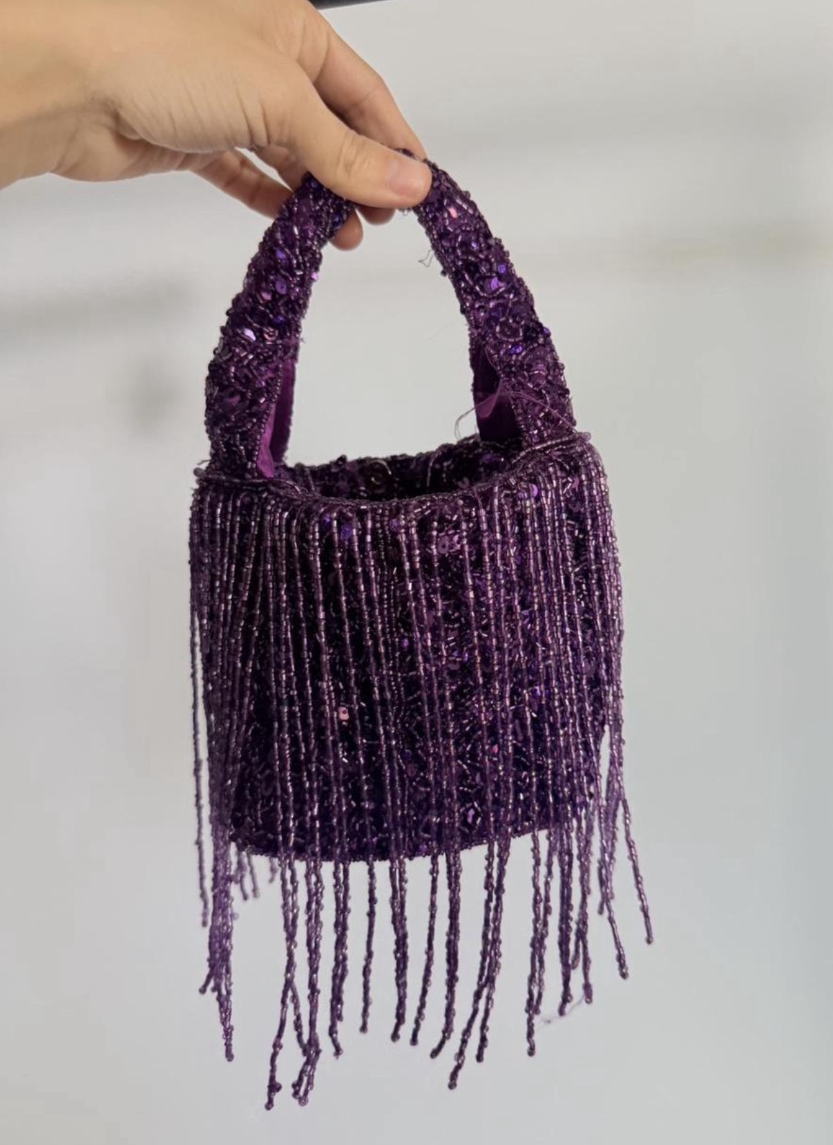 Purple Beaded Bag