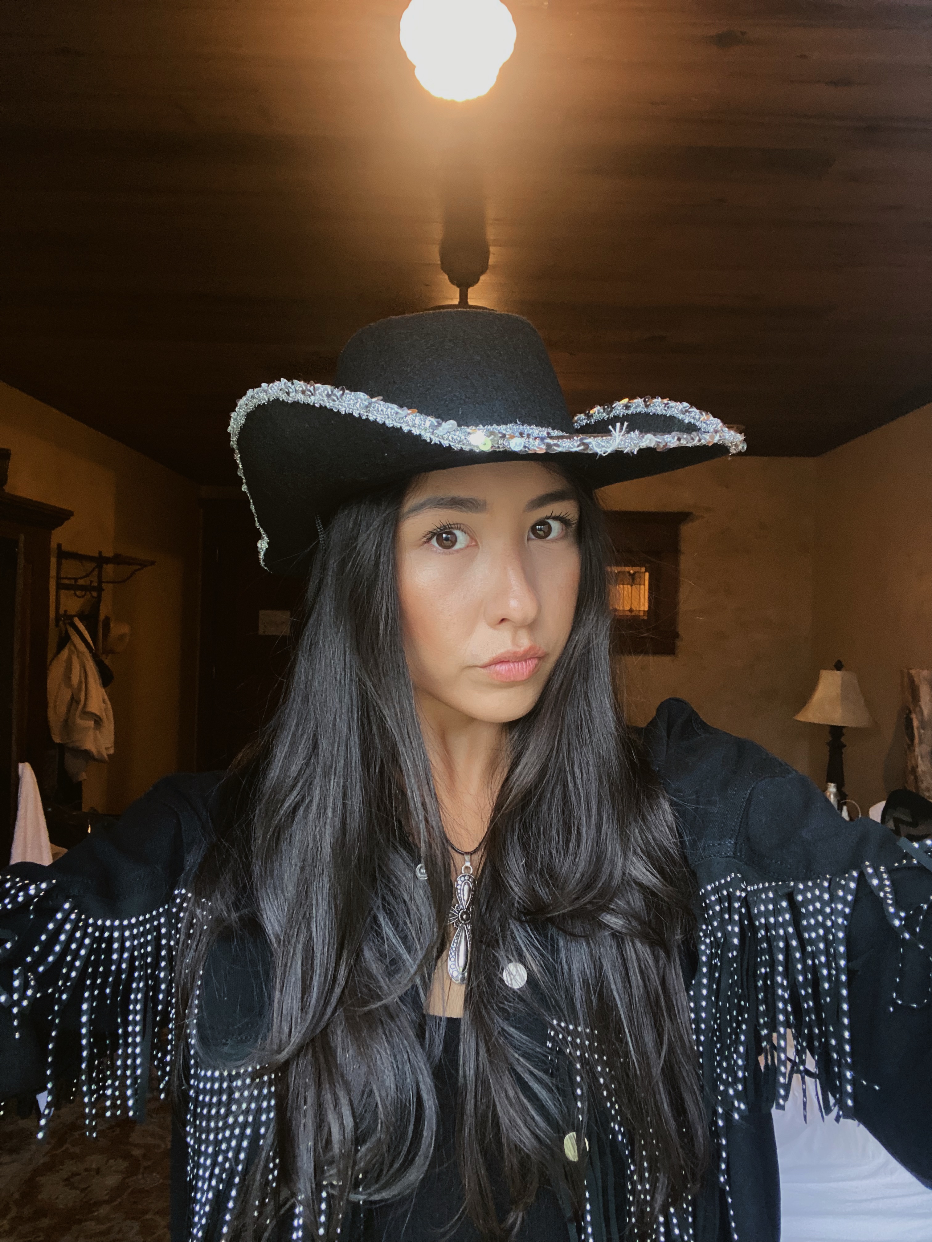 Black Sparkle Western Fringe Jacket