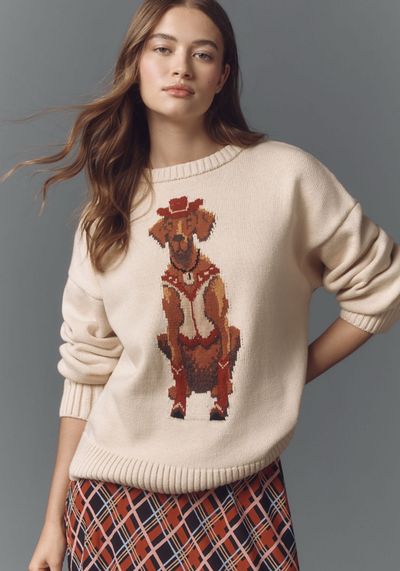 Anthropologie White Dog Sweater by Anthropologie | Pickle