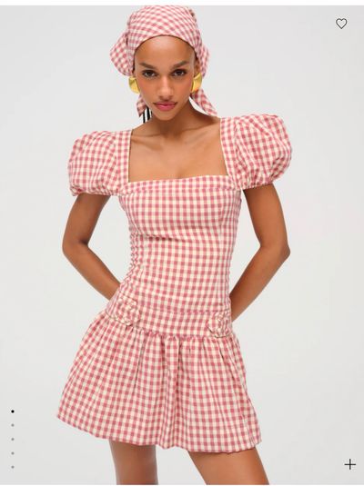 for love & lemons pleated gingham mini dress For Love & Lemons