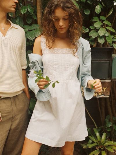 Madewell “Sophie” White Cotton Lace Trim Dress by Madewell | Pickle