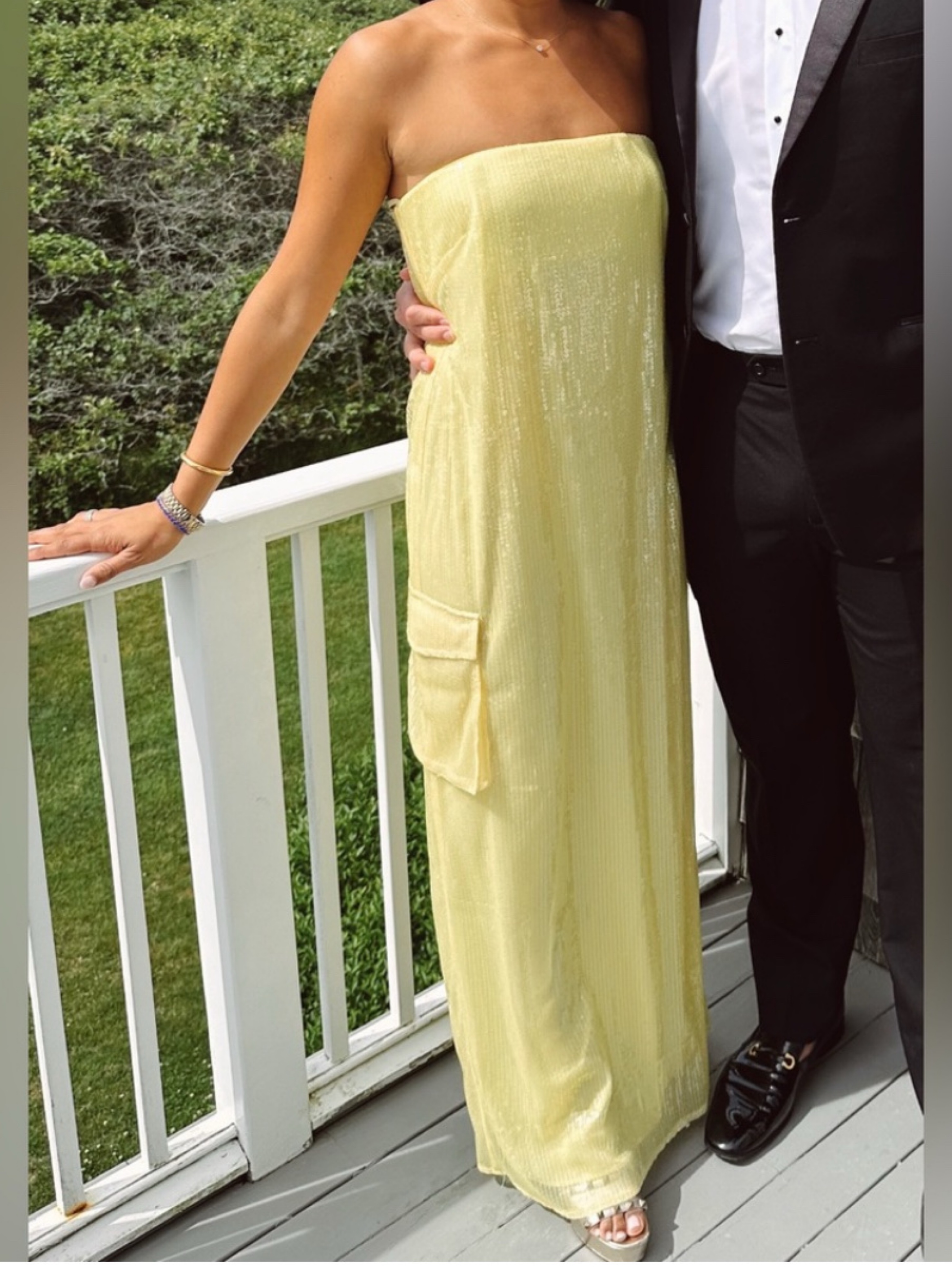staud wedding guest dress Casey butter yellow strapless sequin gown cocktail birthday summer by Staud order at Zalando.pl Staud Wedding Guest Dress: Dream
