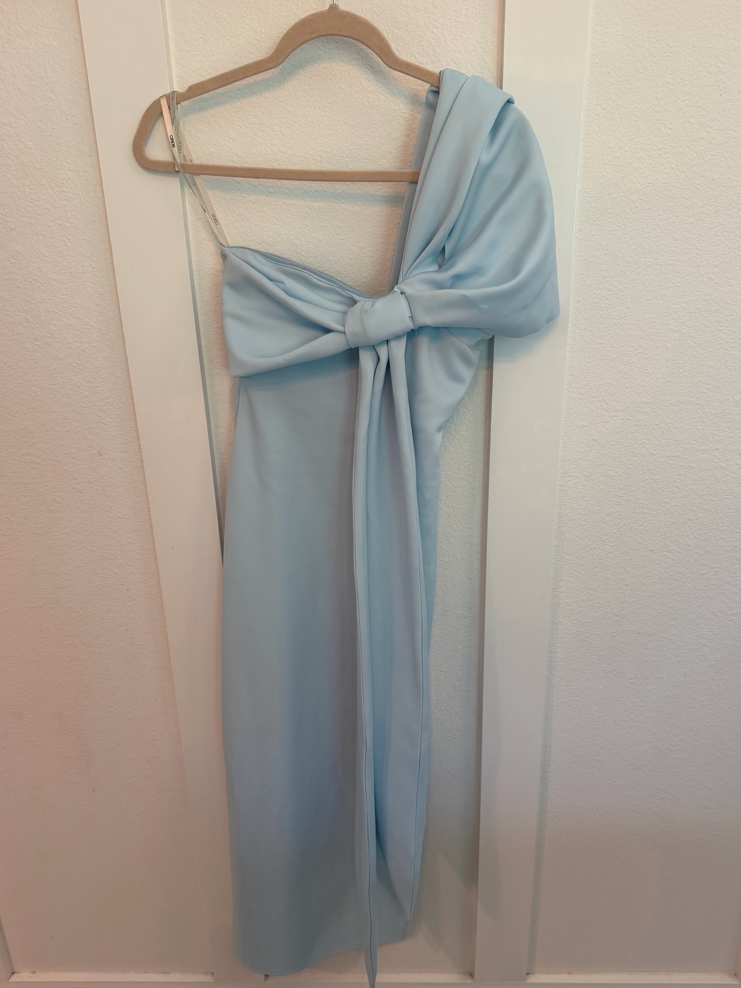ASOS XS Light Blue Chiffon Wrap Midi Dress by Asos Design