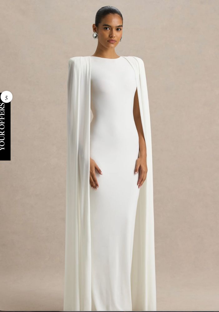 Club London White Cape Dress