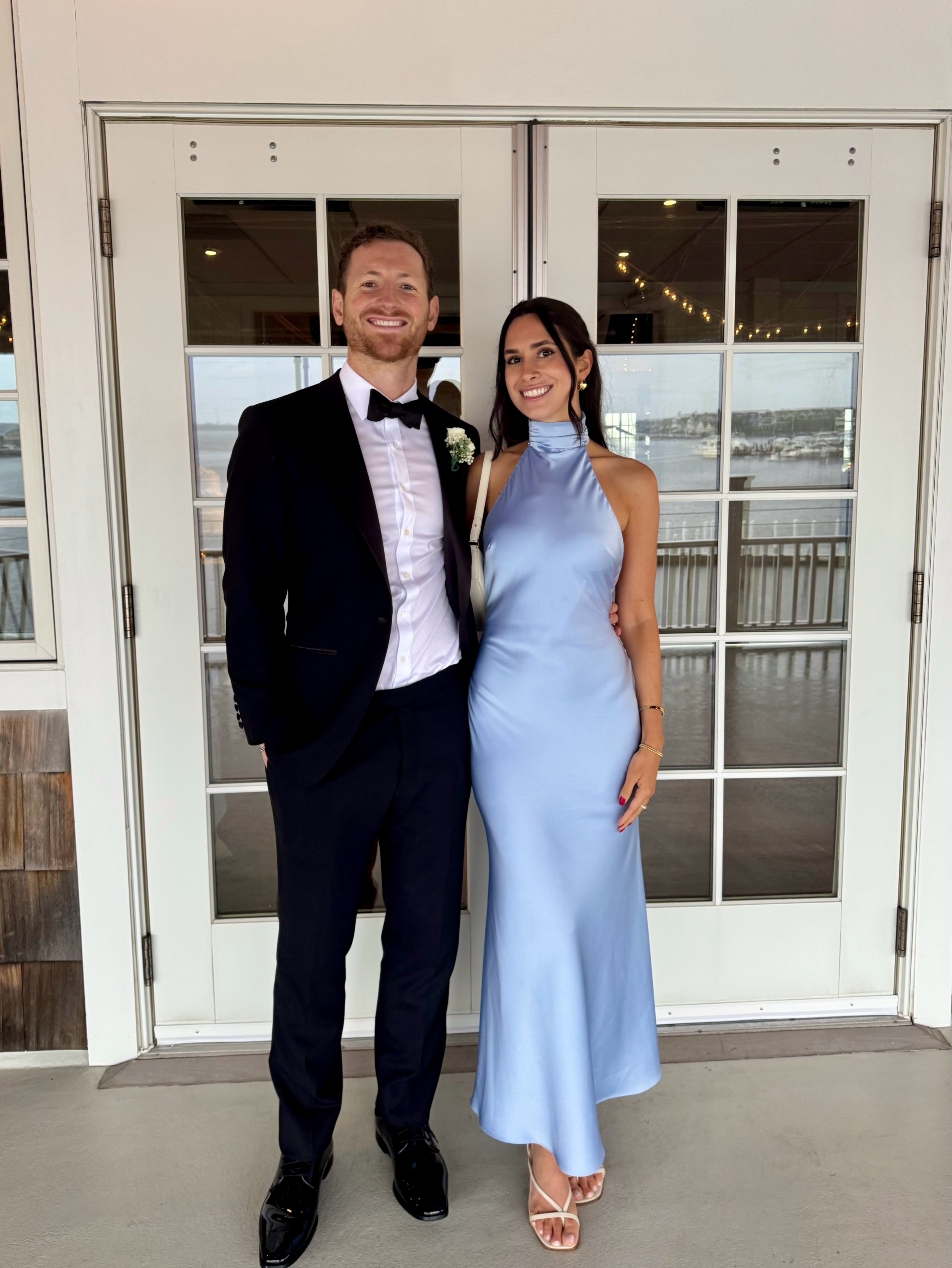 custom bridesmaid dresses One Shoulder Short Sleeve Lilac Satin Side Slit Long , BN1295 Select Size:2XL available_for_collections Black top white skirt crossover (surplice) design at
