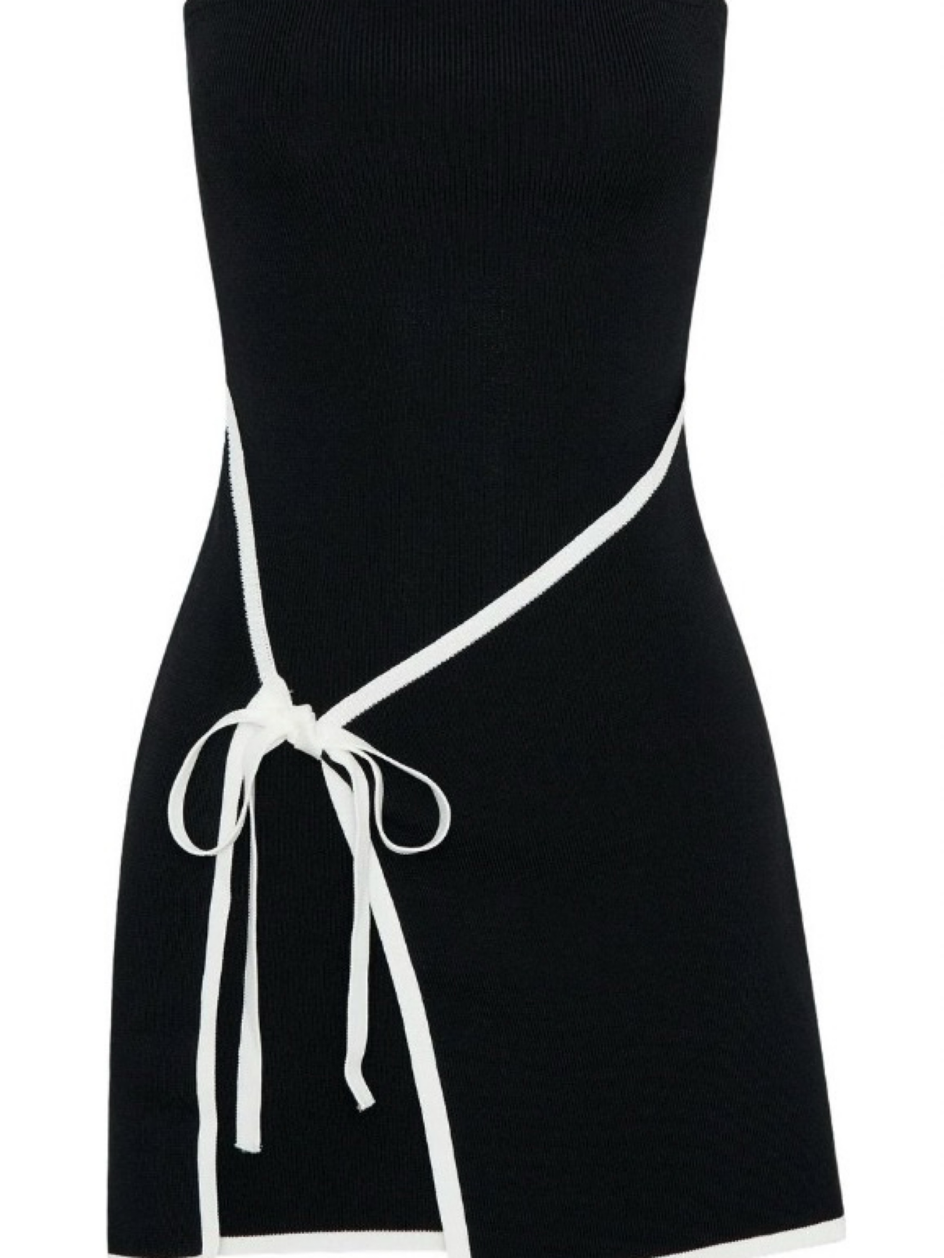 meshki black and white dress Raven Striped Knit Midi Dress - Black/White
