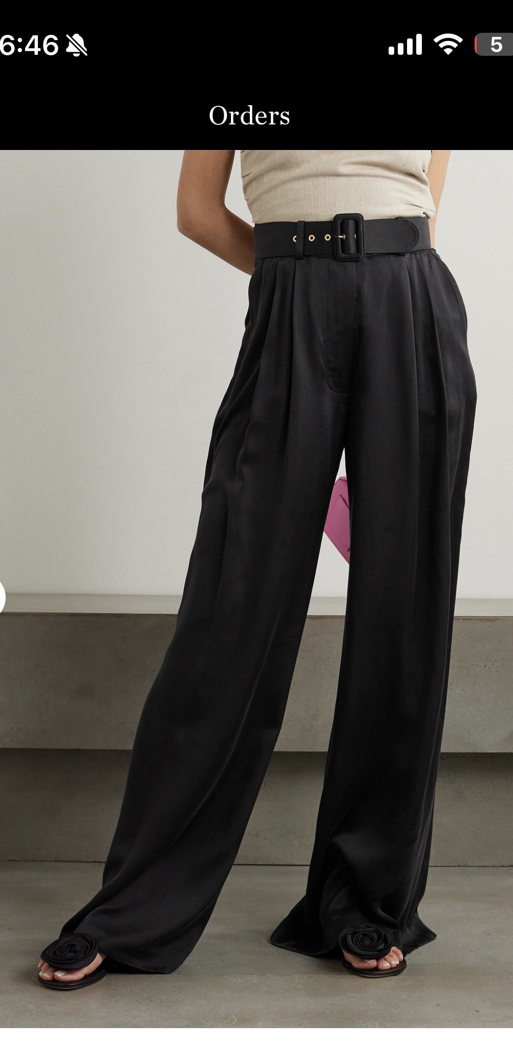 Black Wide-Leg Belted Trousers by Zimmermann - Pickle