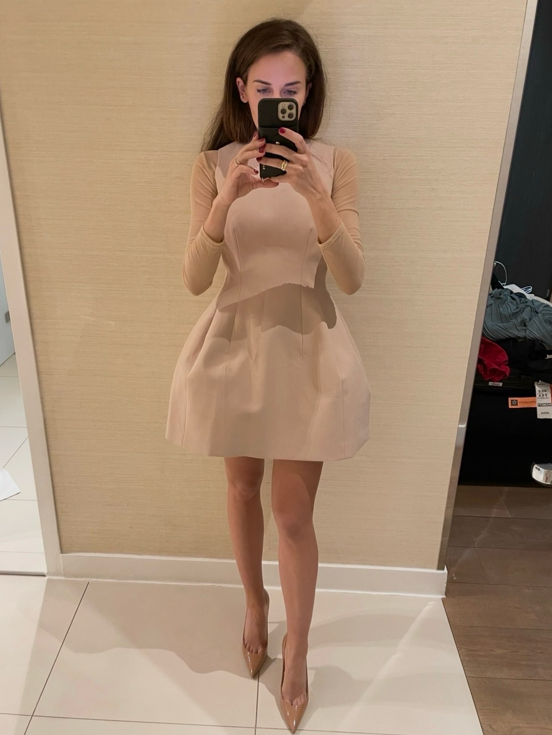 Structured Voluminous Short Dress