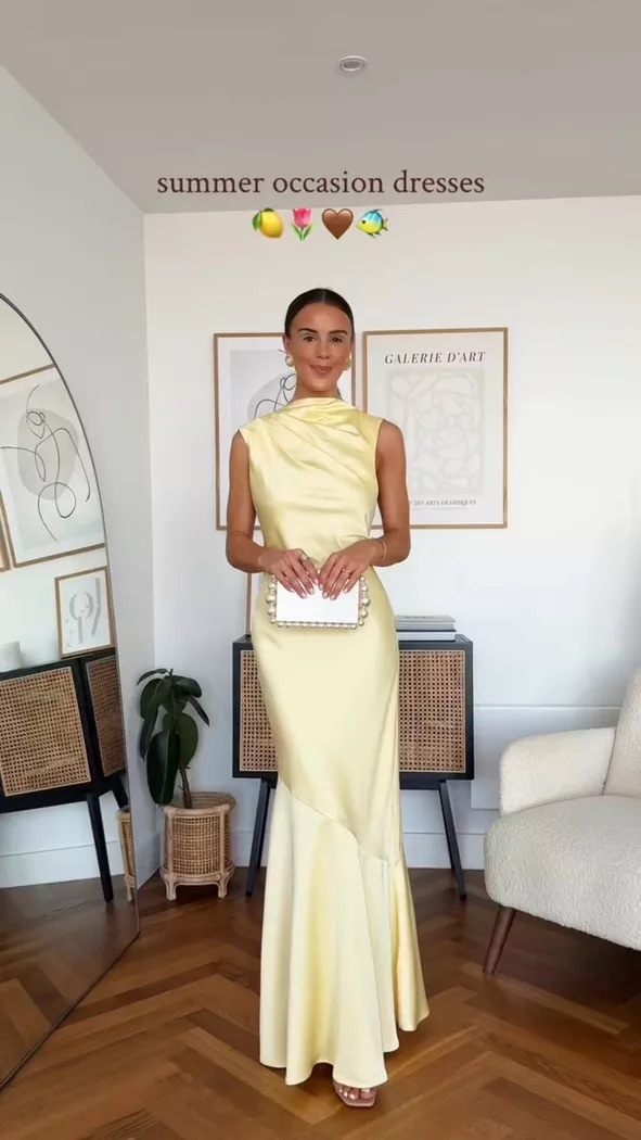 Yellow Cowl Neck Maxi Dress by Significant Other - Pickle