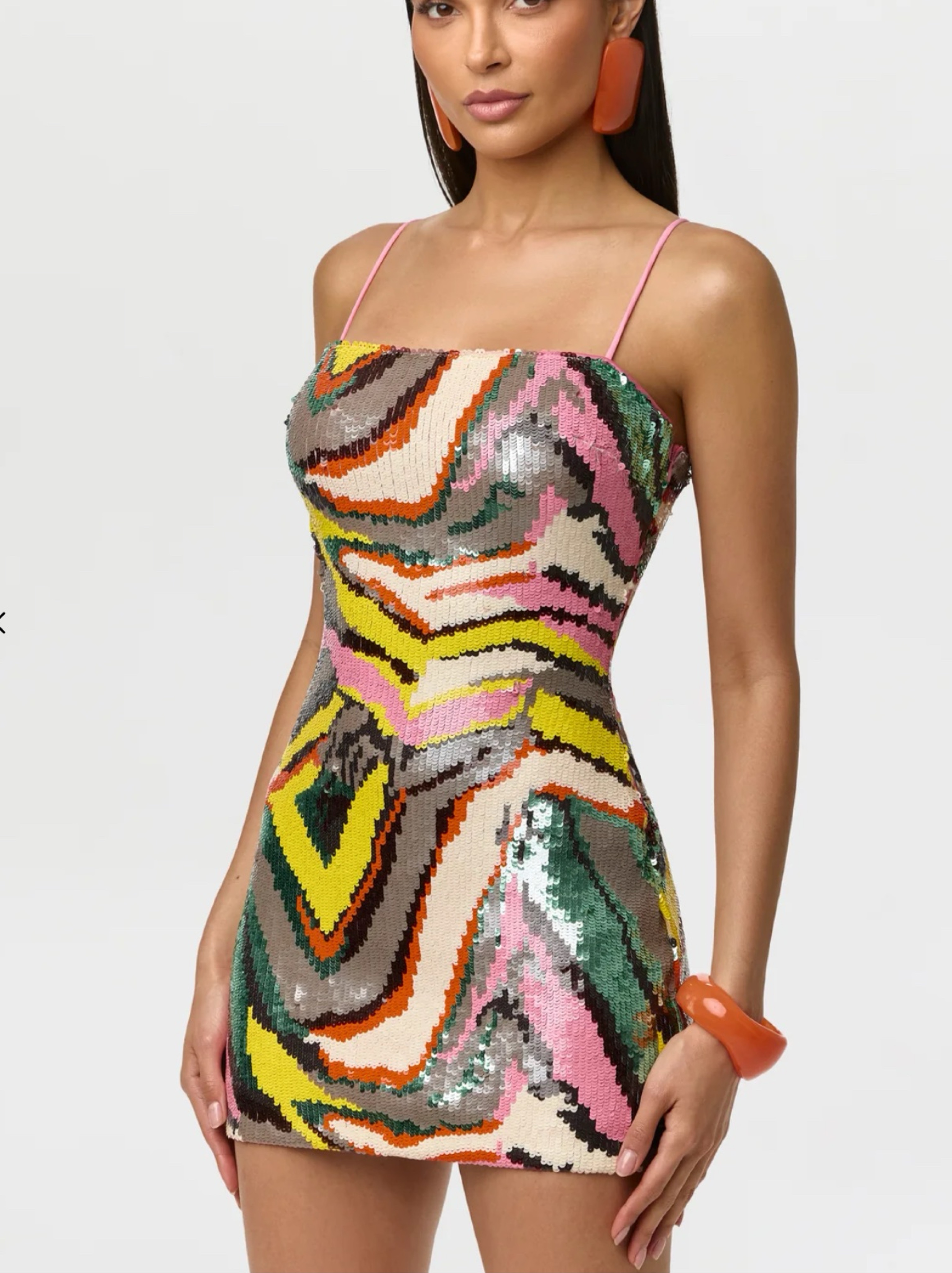 Sequin Abstract Mini Dress
