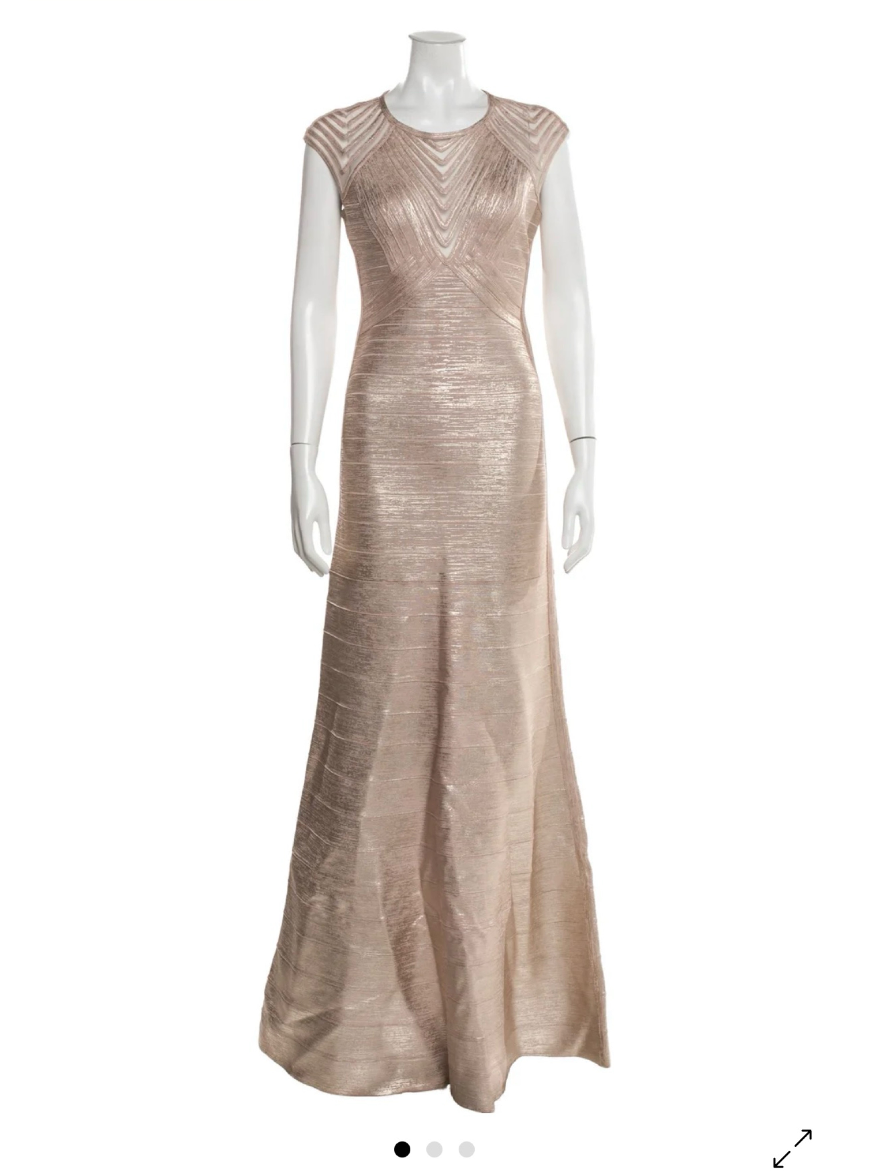 Herve Leger Crew Neck Evening Gown
