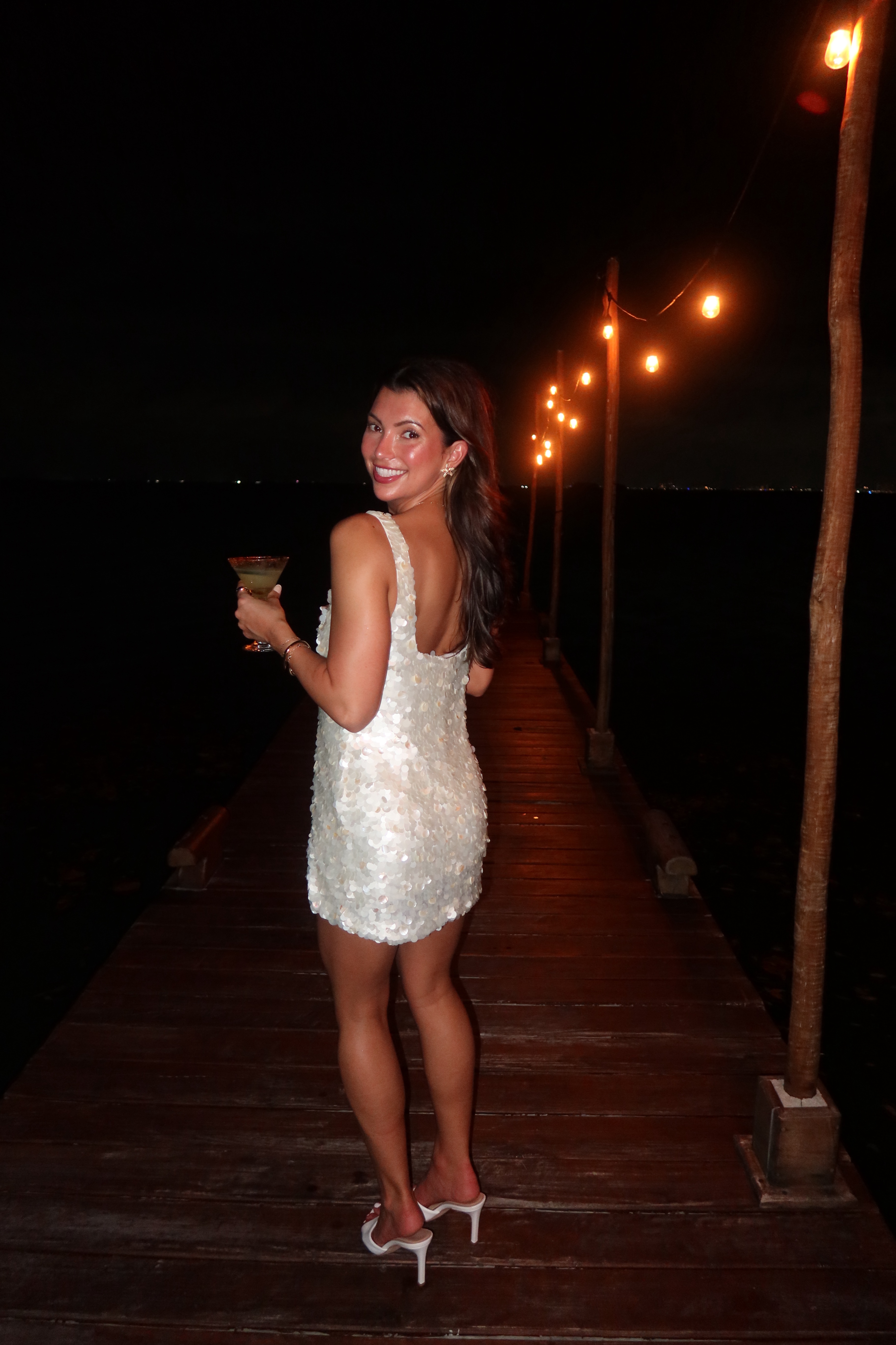 seashell sequin dress Nylah Slip Dress in Fishcale Disc Sequin Oyster Shell