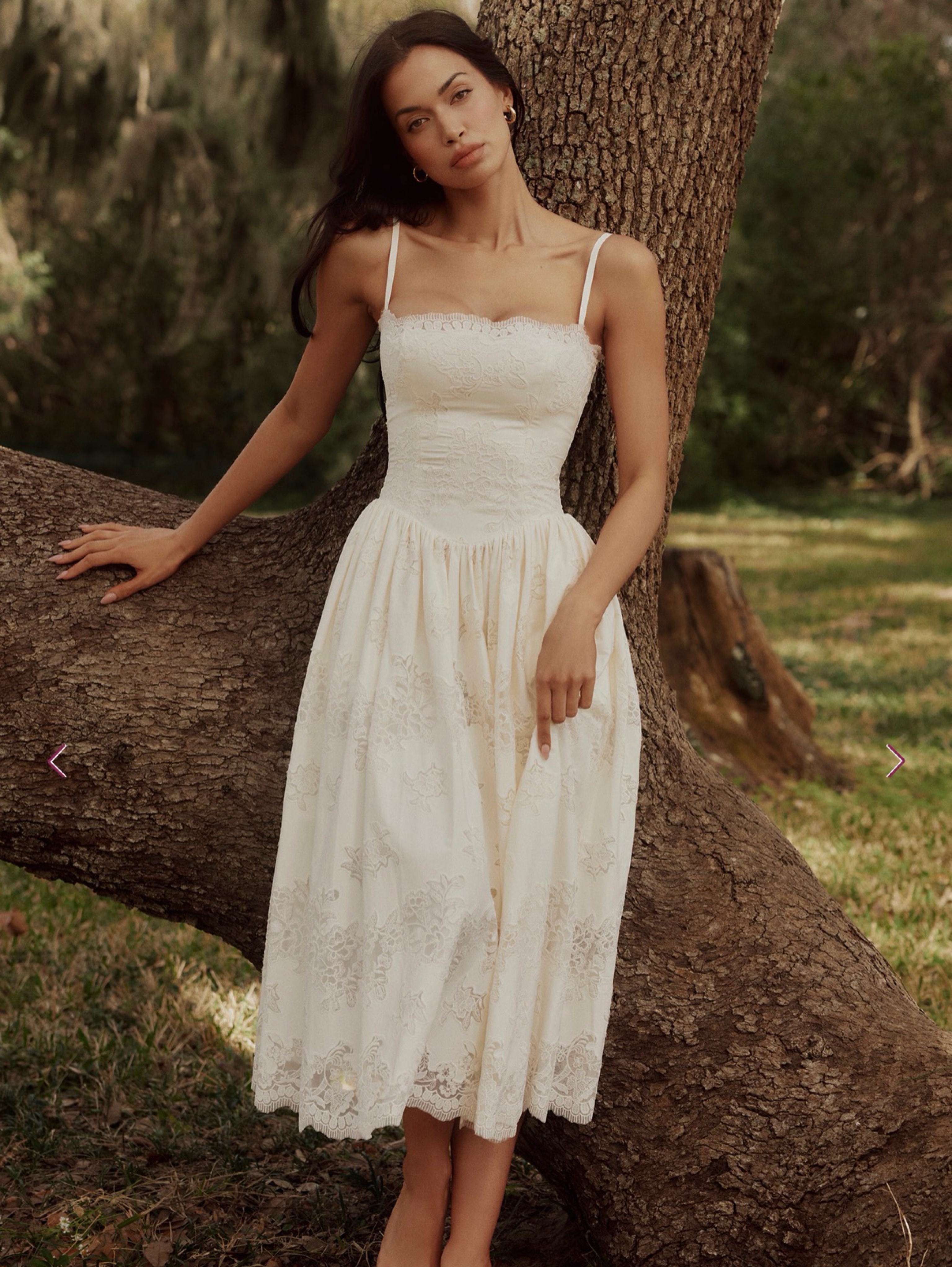 midi white lace dress Leely Women Ivory Lace Midi Engagement Dress Bodycon Thick Straps Courthouse Wedding Dress Elopement Dress