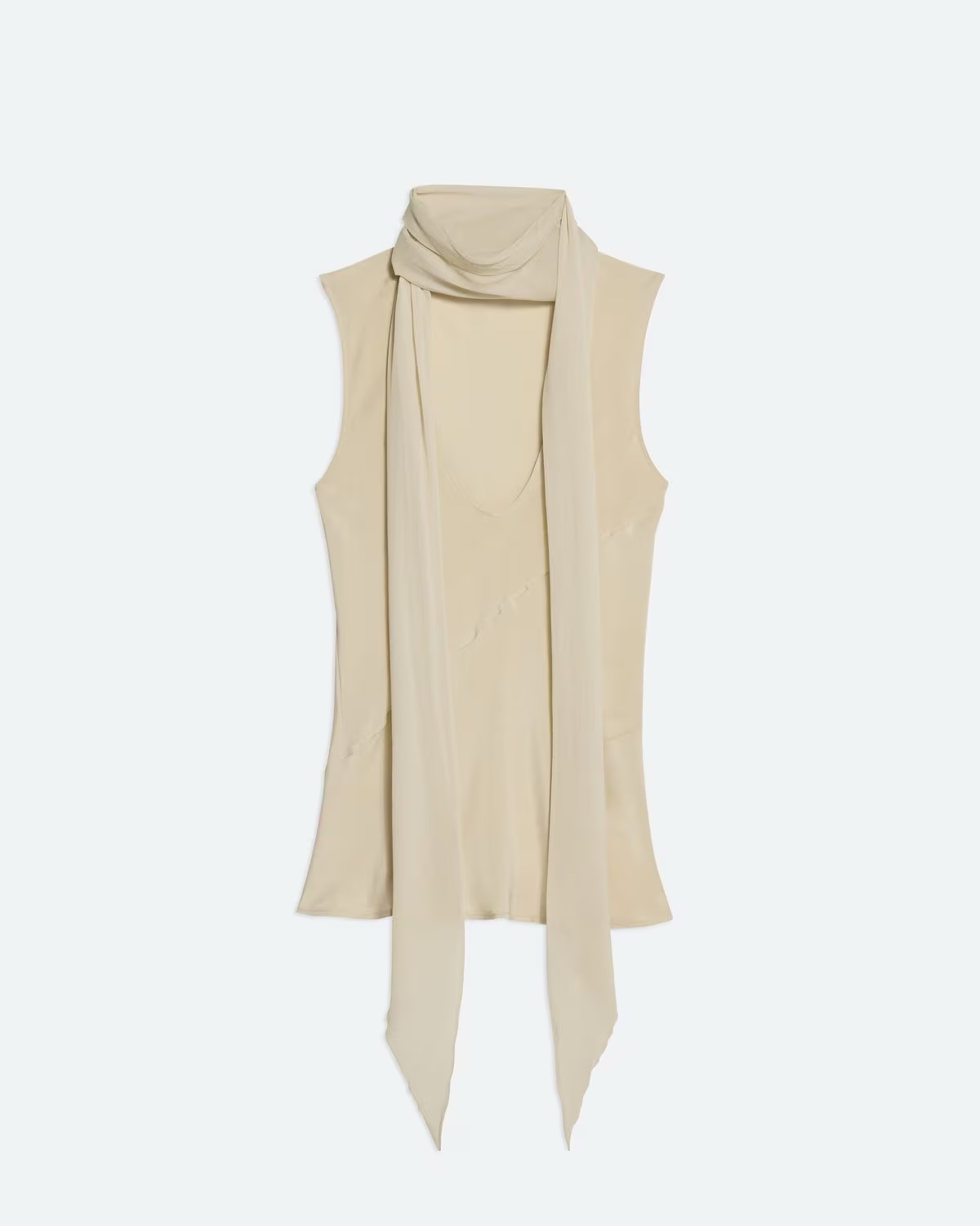 Helmut Lang Silk Sleeveless Scarf Top by Helmut Lang - Pickle