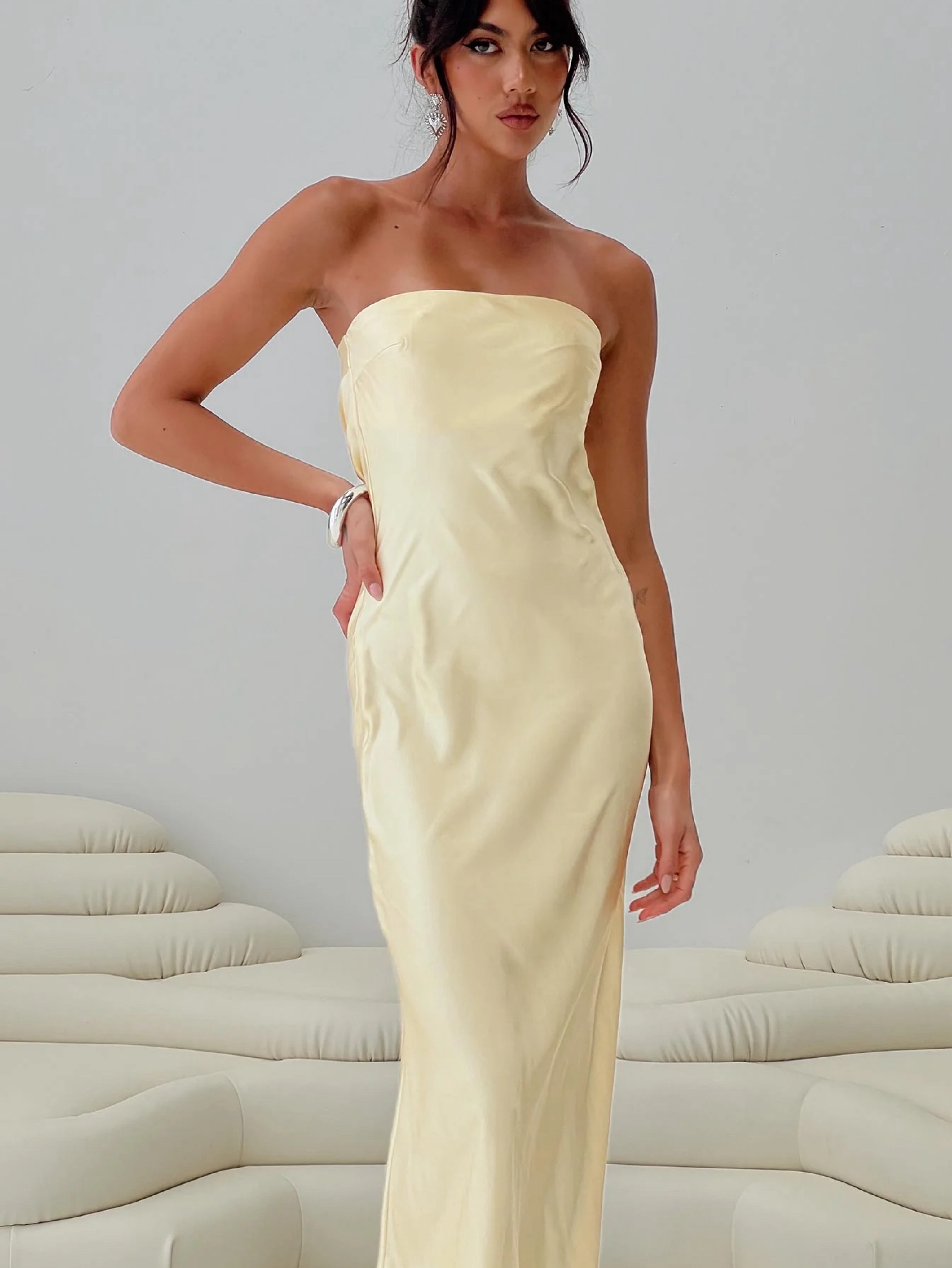 gown black dress Satin Long With Beaded Lace Appliqué The gown is crafted light blue dress sold COLOR:Light Blue promo_rule:Markdown