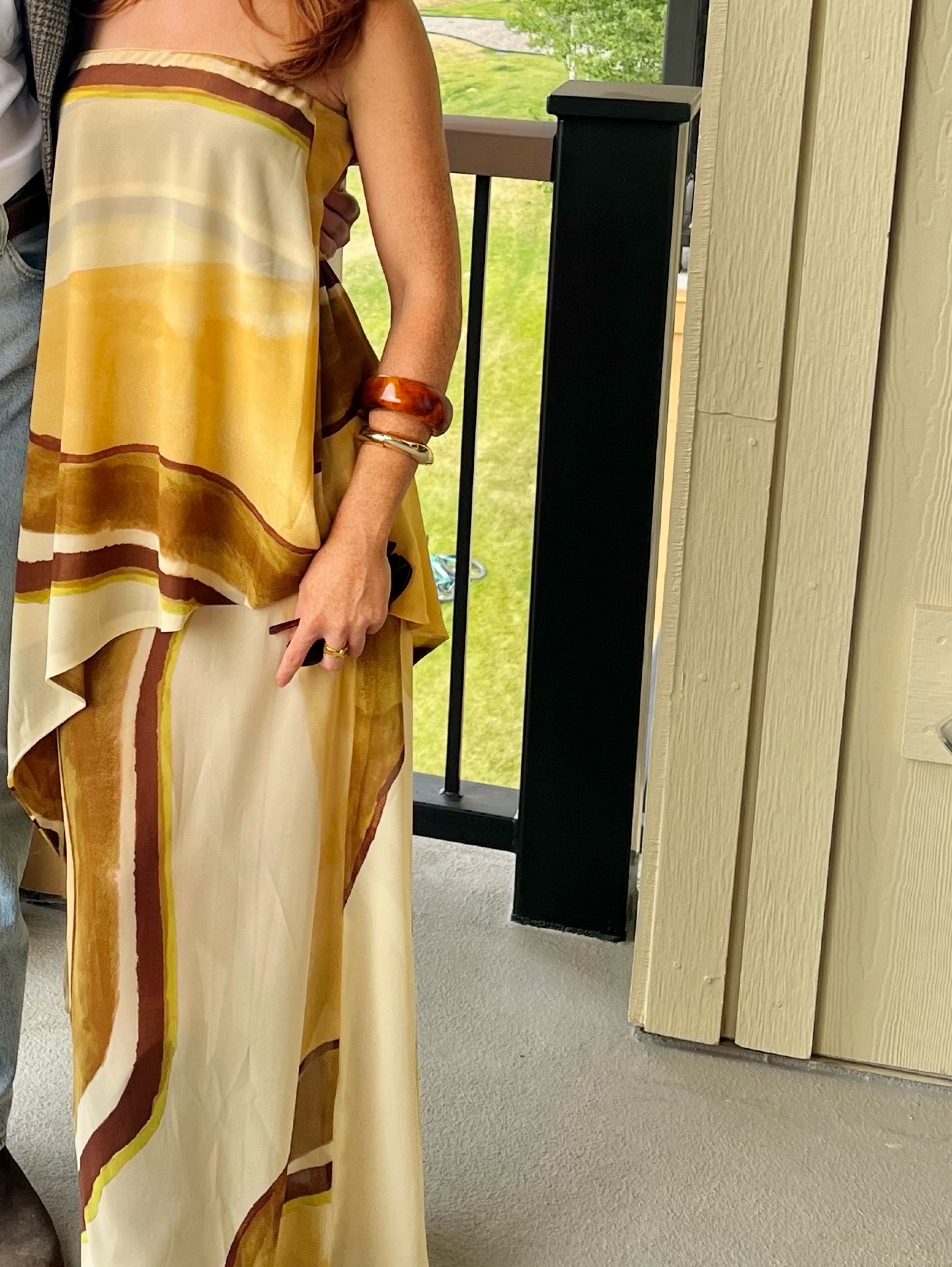 chiffon bandeau dress Whistler | Tulip Floral Print Chiffon Bandeau High-Low Ruffled Maxi Dress