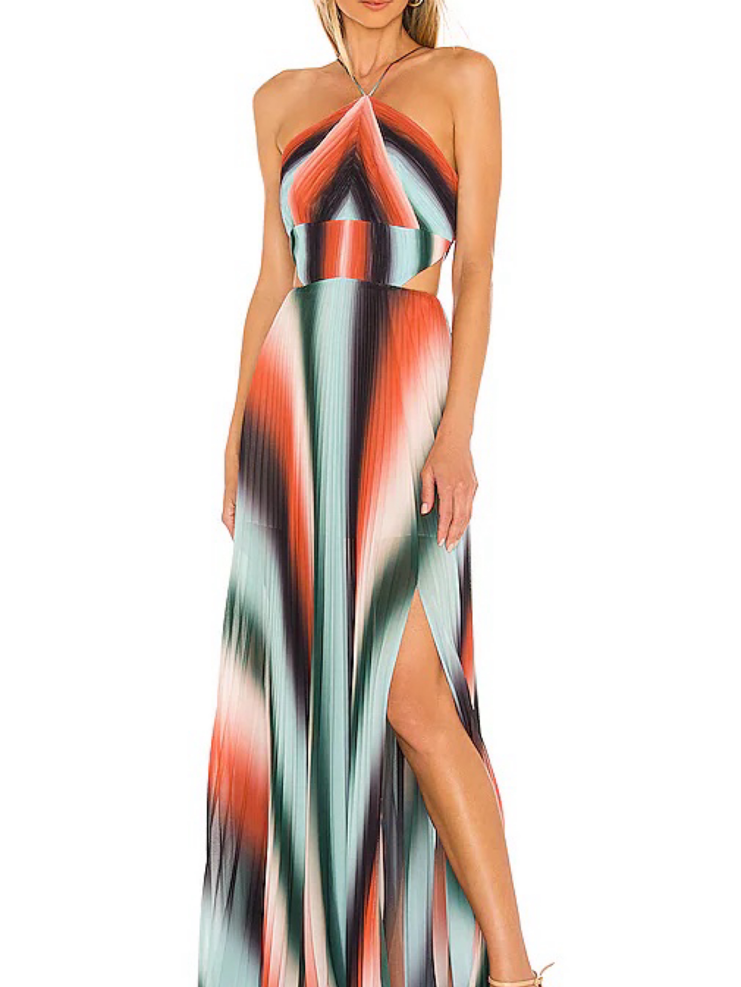 AMUR Janet Gown in Auburn Vintage Stripe
