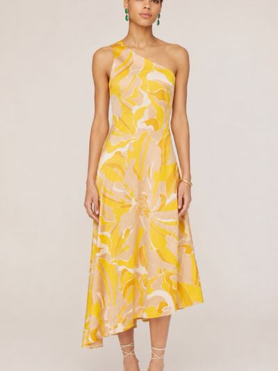 Alexis Karla One Shoulder Maxi Dress in Marigold Swirl