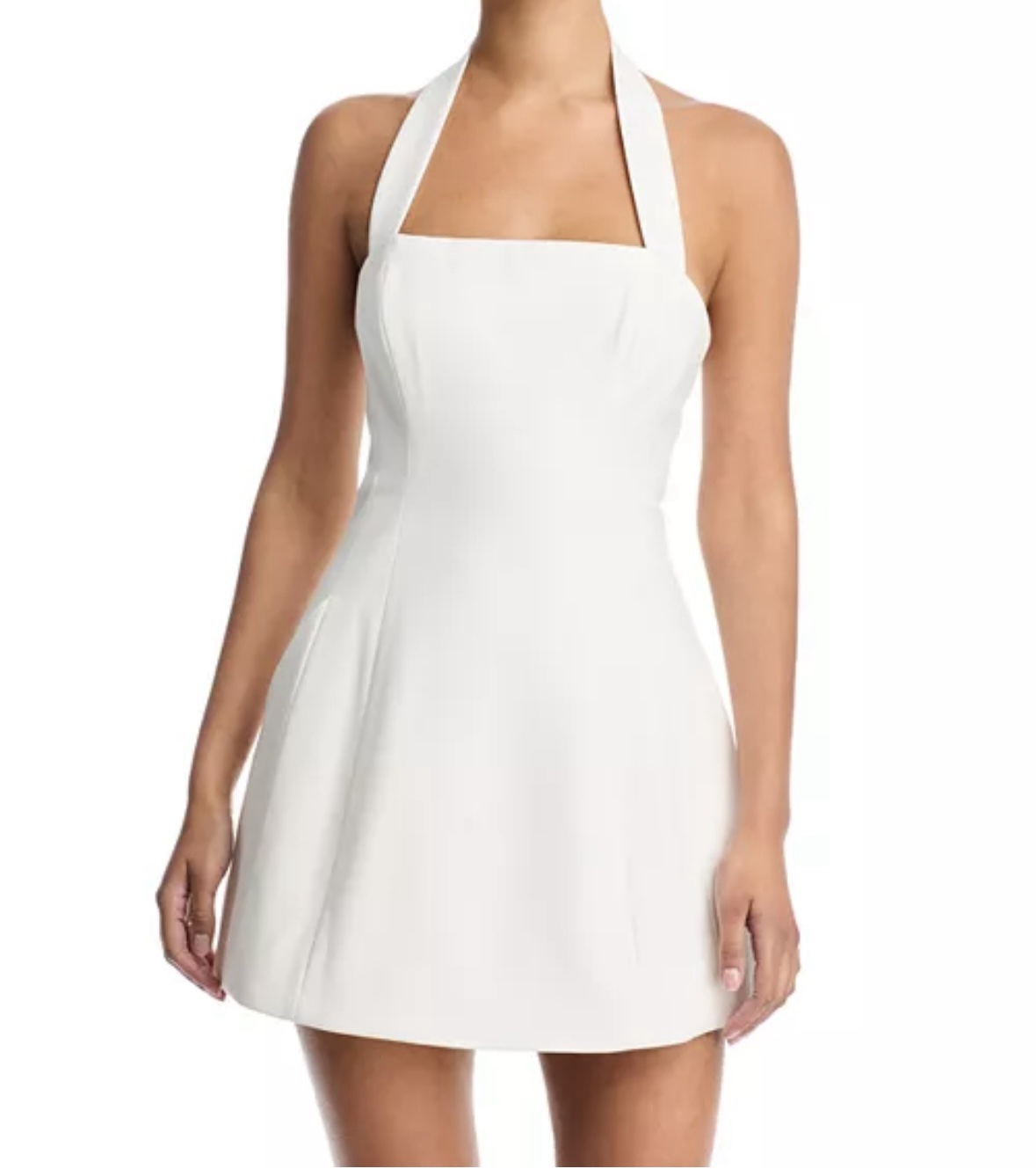 white mini dress anthropologie Anthropologie Seamed Contrast Mini Dress - White