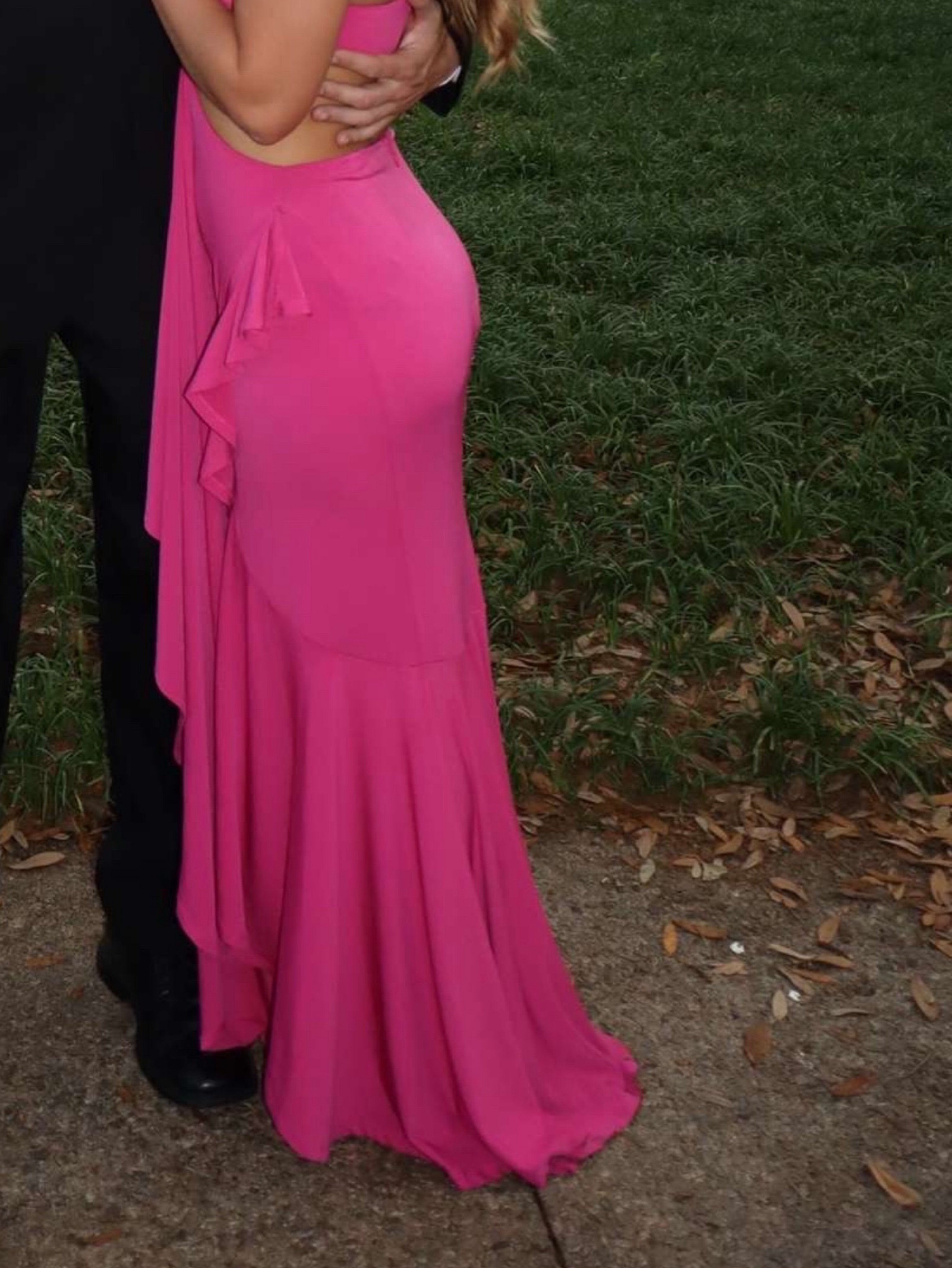 hot pink cut out maxi dress Backless Halter Venezia Deep V-Neck, Jenni Maxi Dress in Hot Pink, Size XL,