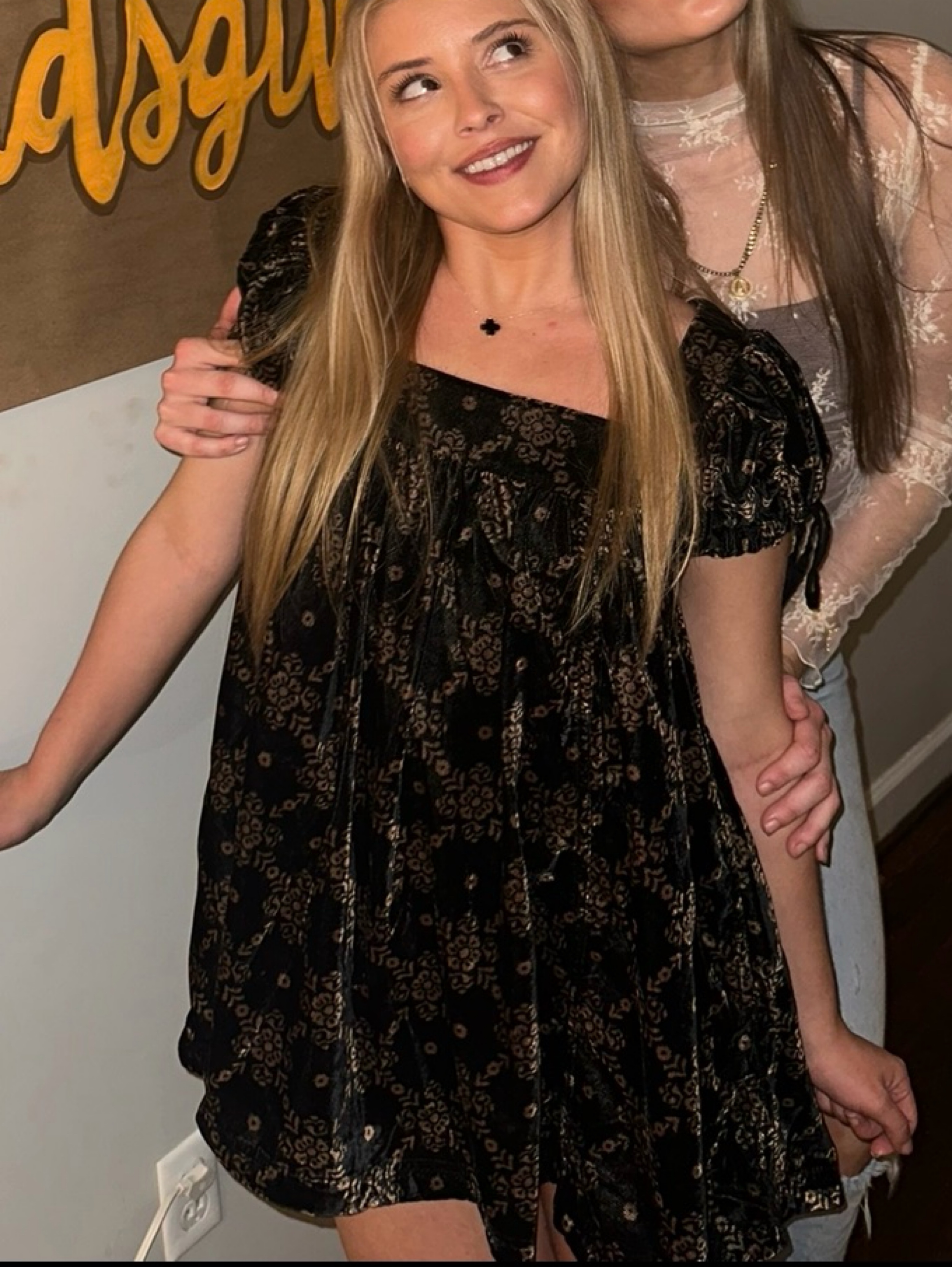 free people black velvet dress Free People Women's Sweet Echoes Velvet Mini Dress
