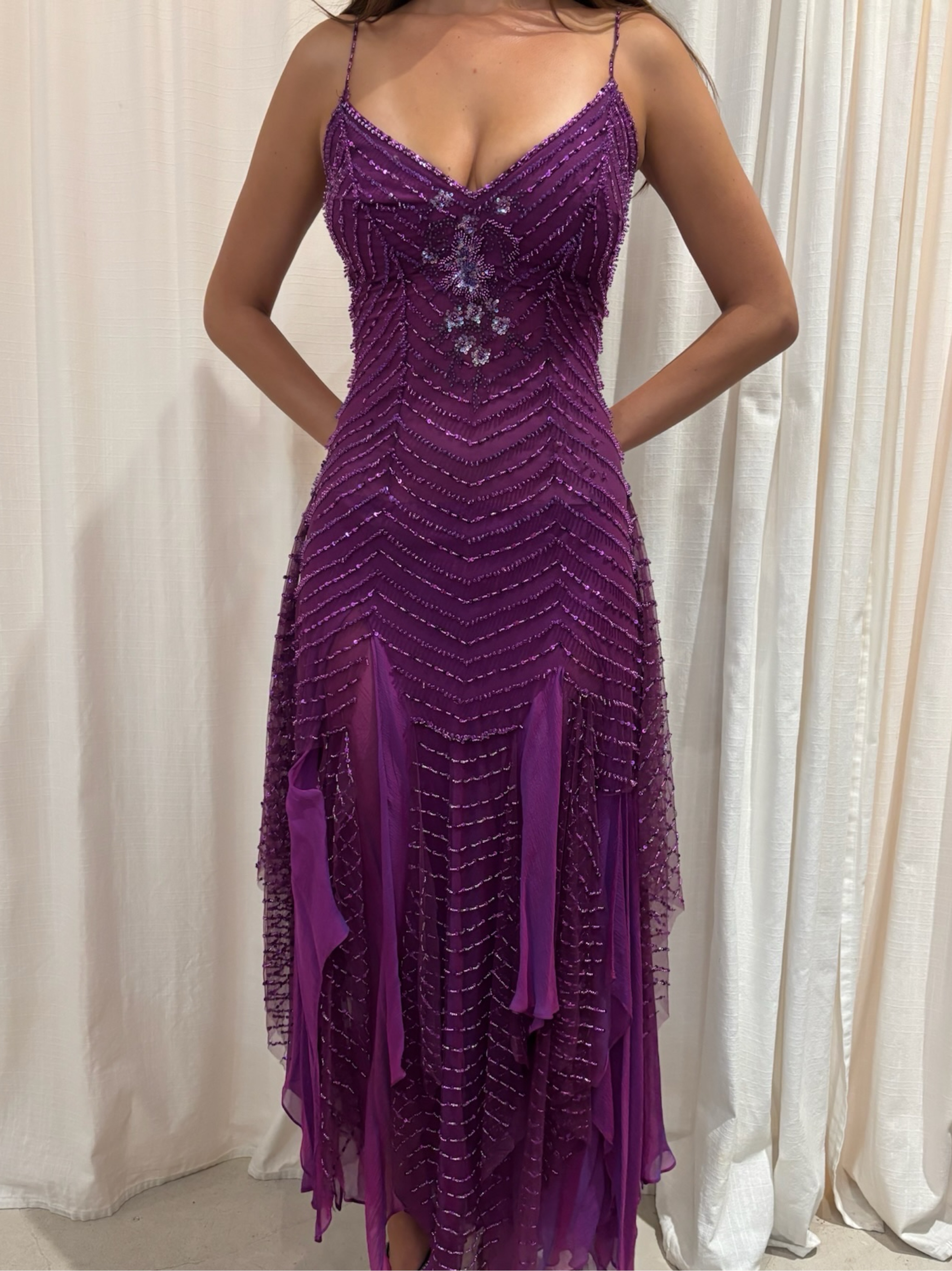 purple beaded bridesmaid dress Christina Wu Celebrations Bridesmaid Dress 22743 Romance