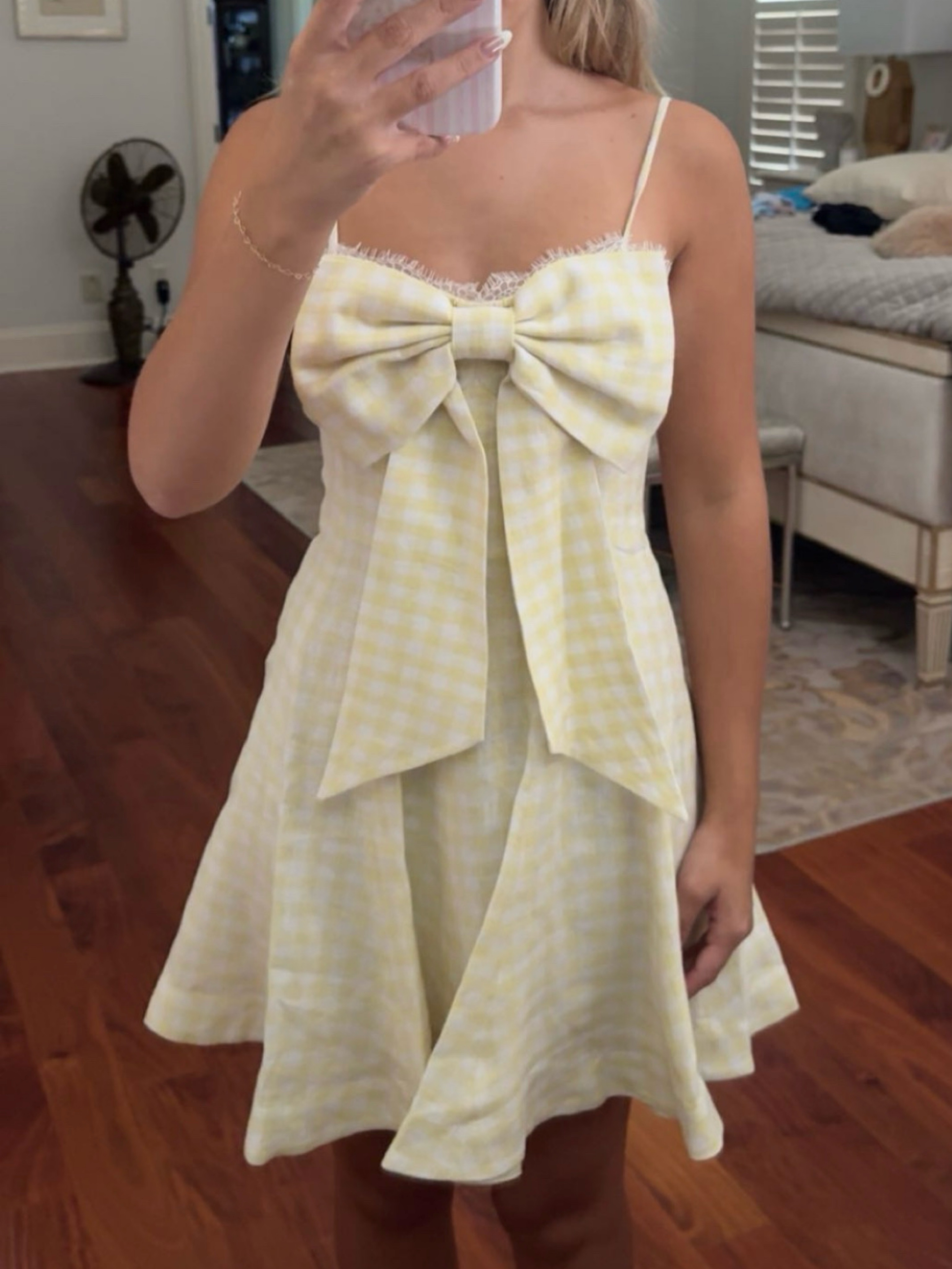 Loveshackfancy Clarine Gingham Bow Dress