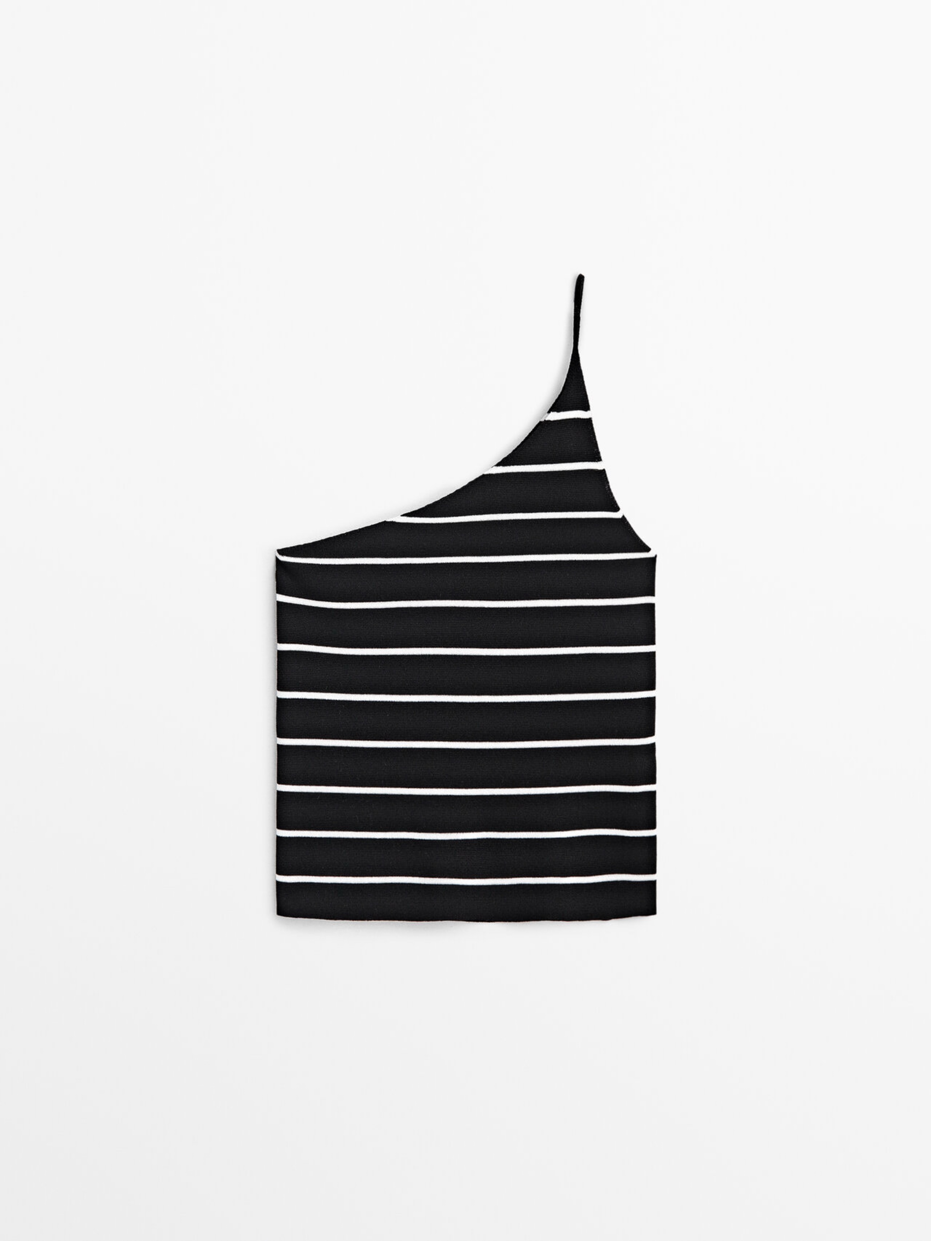 Massimo Dutti striped one shoulder top