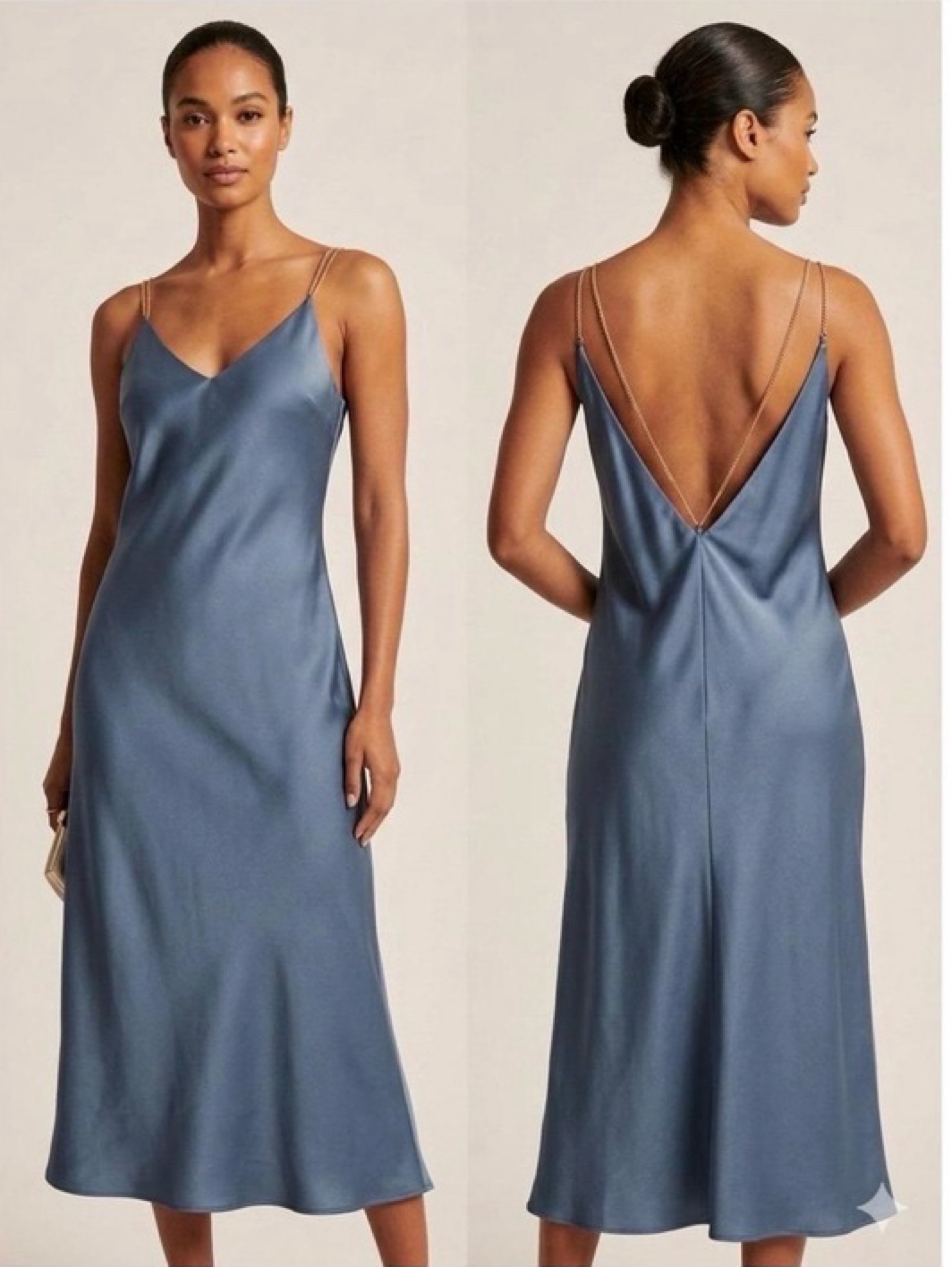 Ba&sh Chiara Silk Blue Dress