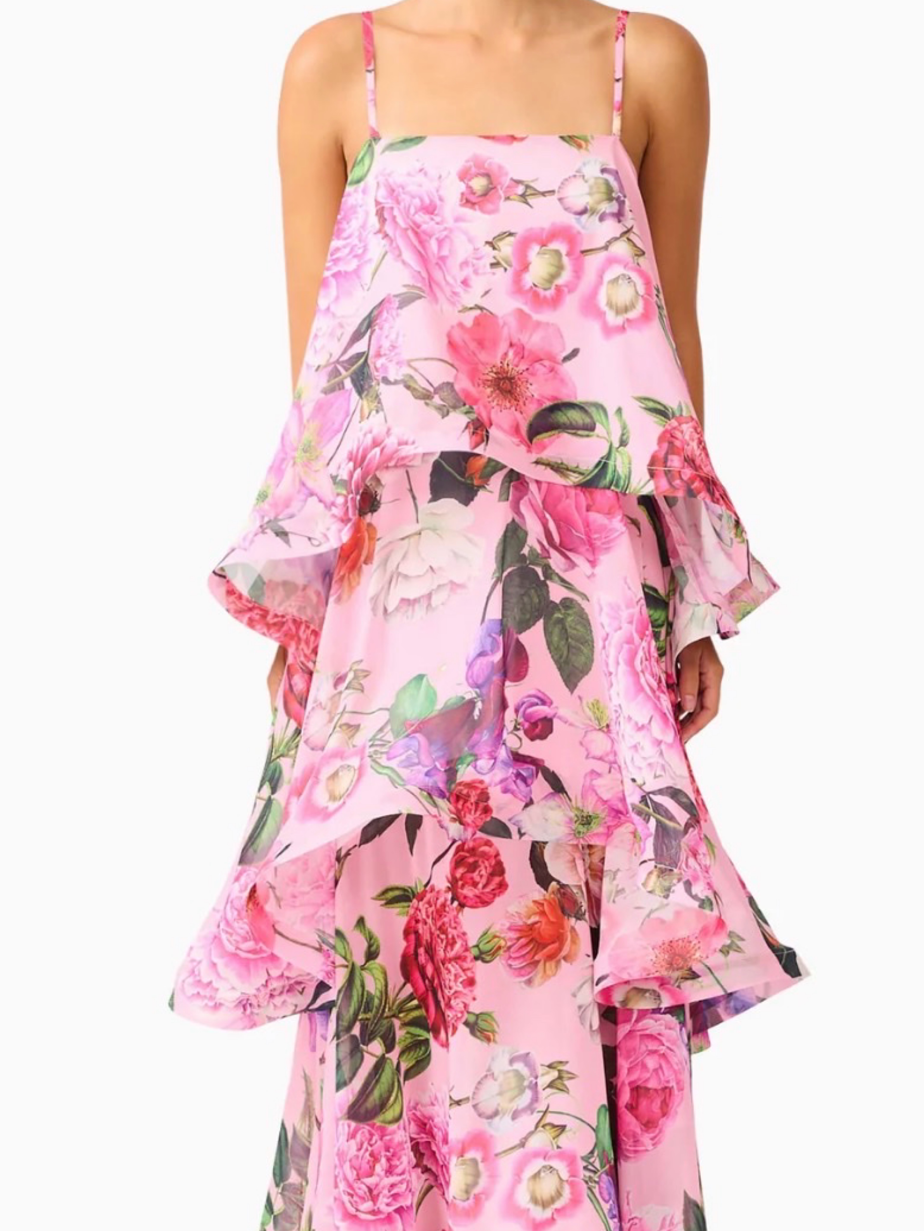 Elliatt Armani Tiered Maxi Dress in Pink Floral