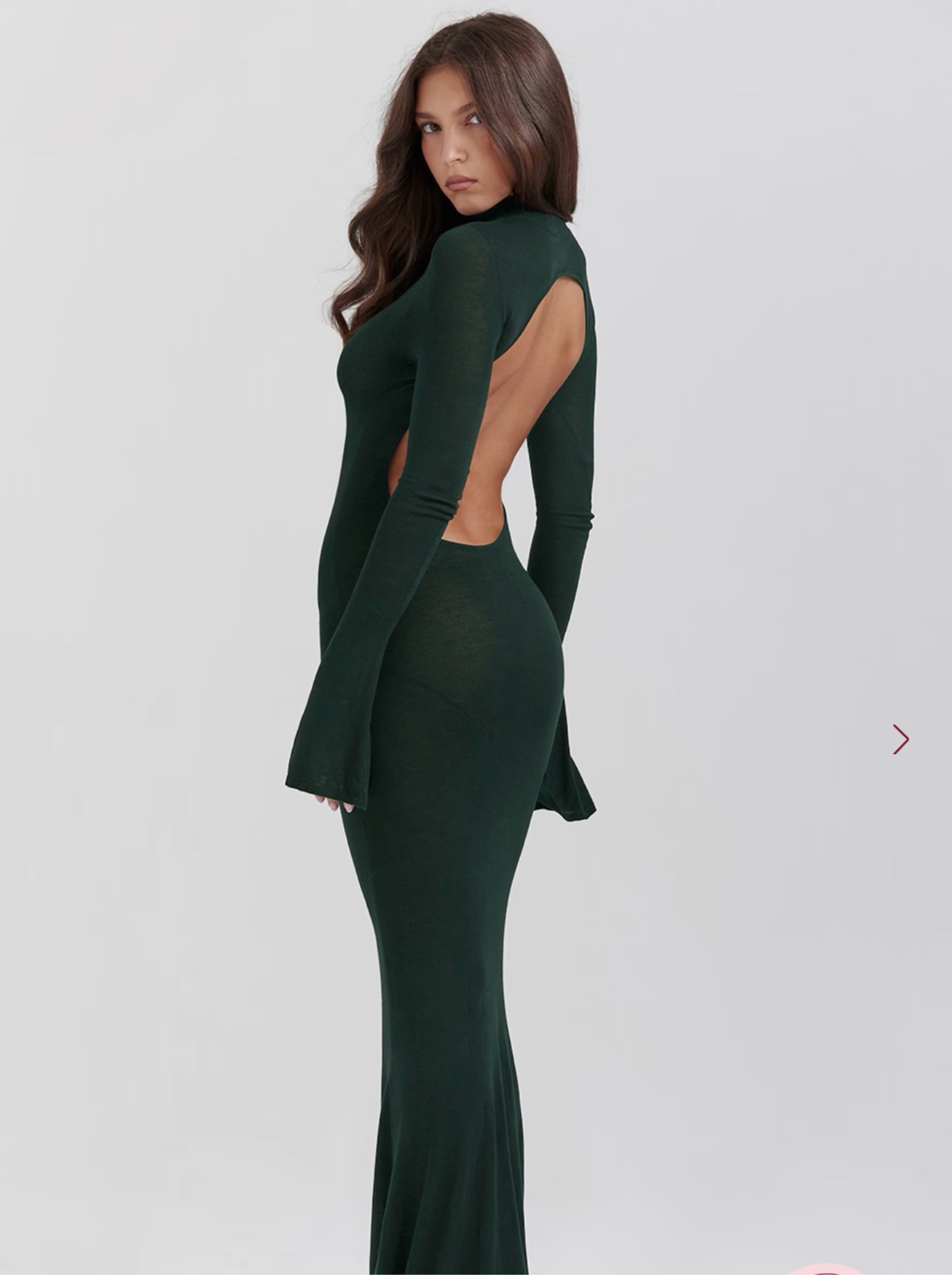 House Of CB Sancha Knit Dress Forest Green -size M
