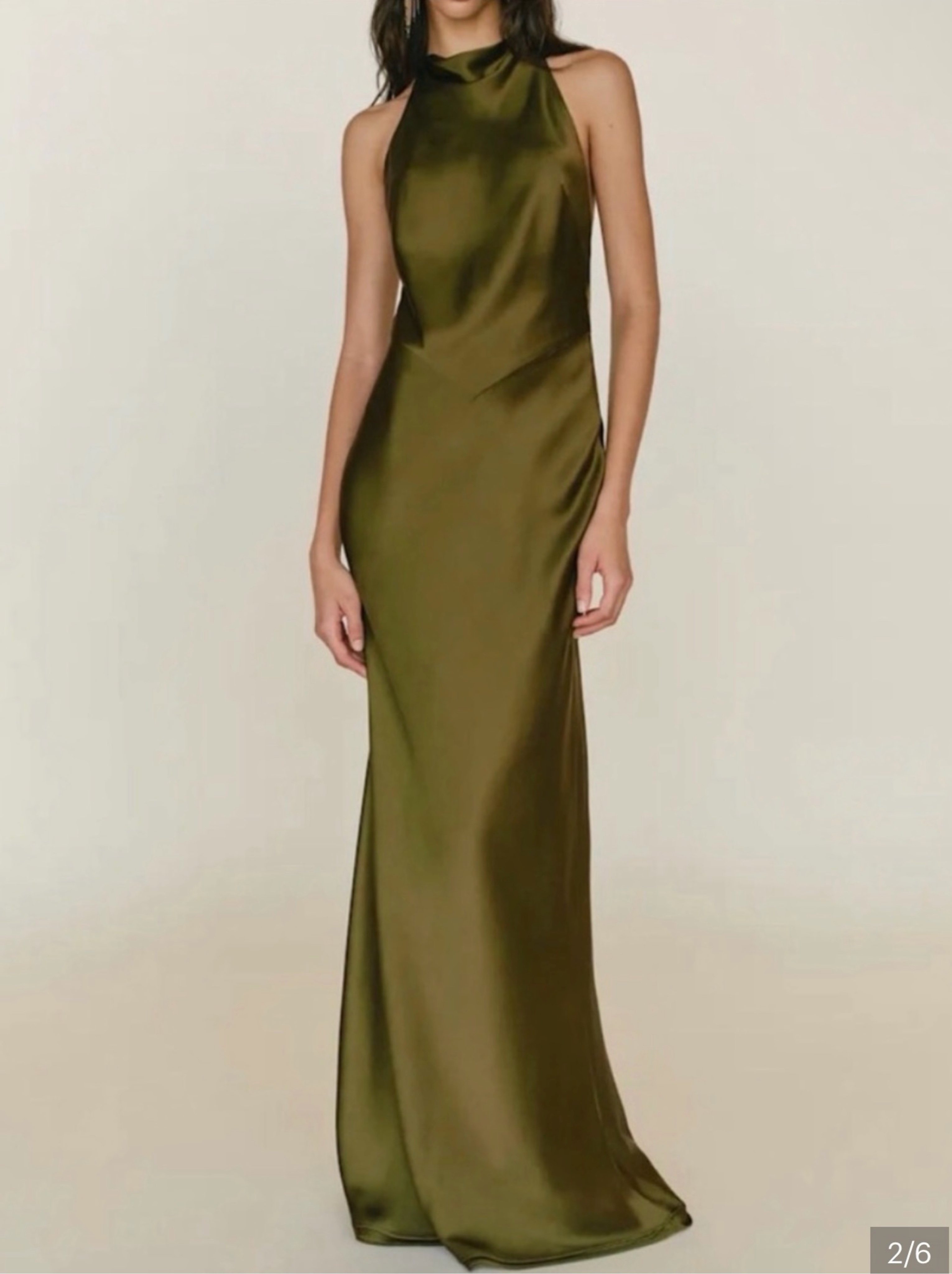 Reformation Bianca Silk Forest Green Dress- Size 4