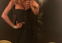 Herv Lger Black Studded Bandage Midi Dress by Herve Leger - Pickle