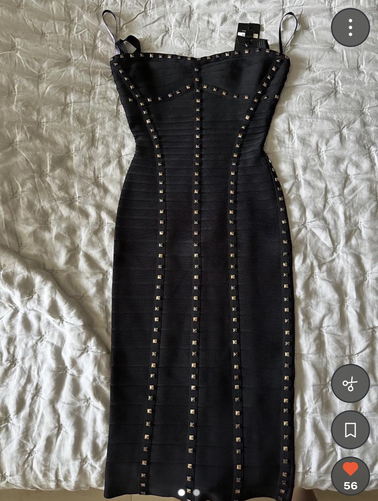 Herv Lger Black Studded Bandage Midi Dress by Herve Leger - Pickle Herv Lger Black Studded Bandage Midi Dress by Herve Leger - Pickle