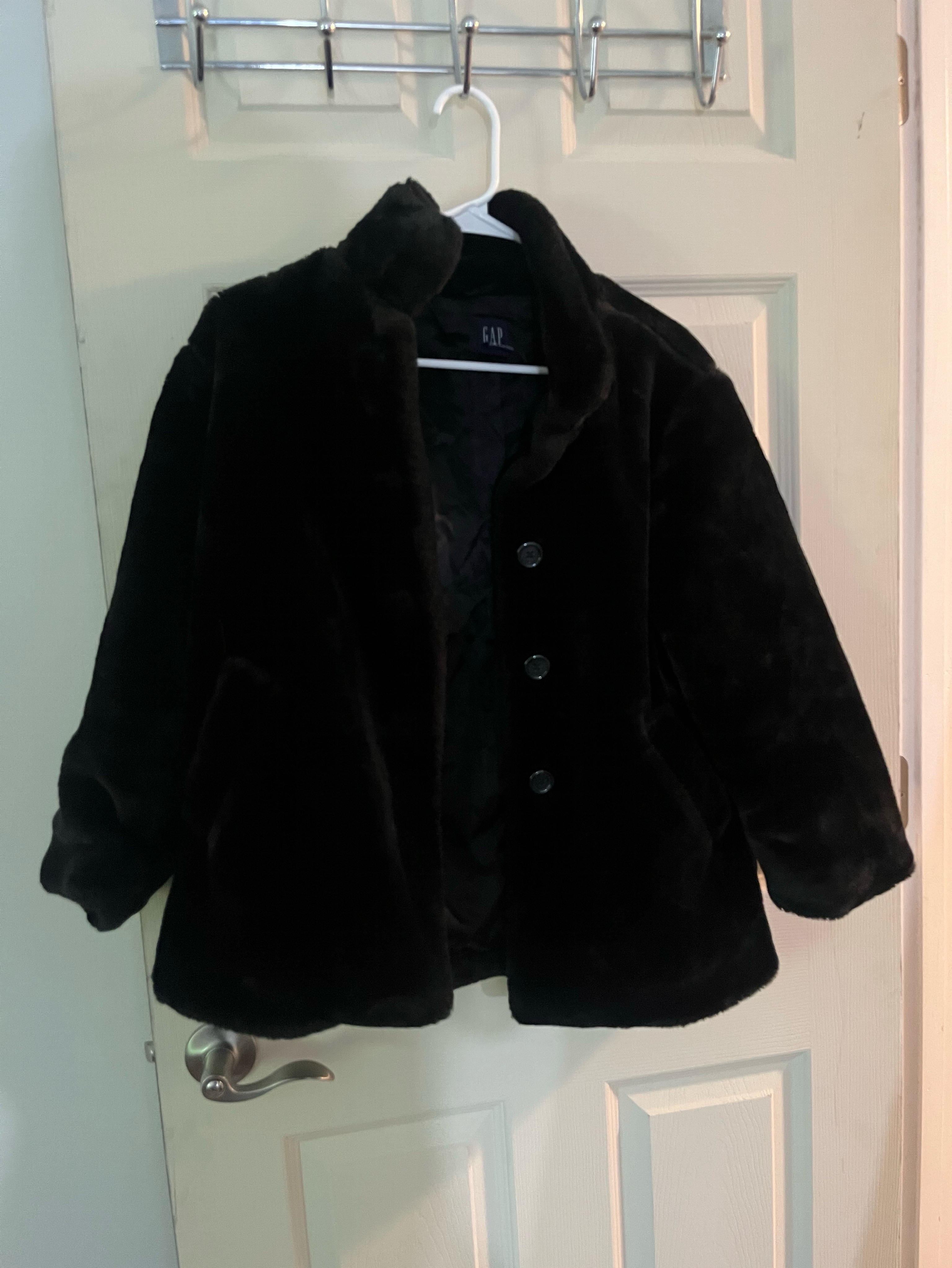 Gap Black Faux Fur Jacket