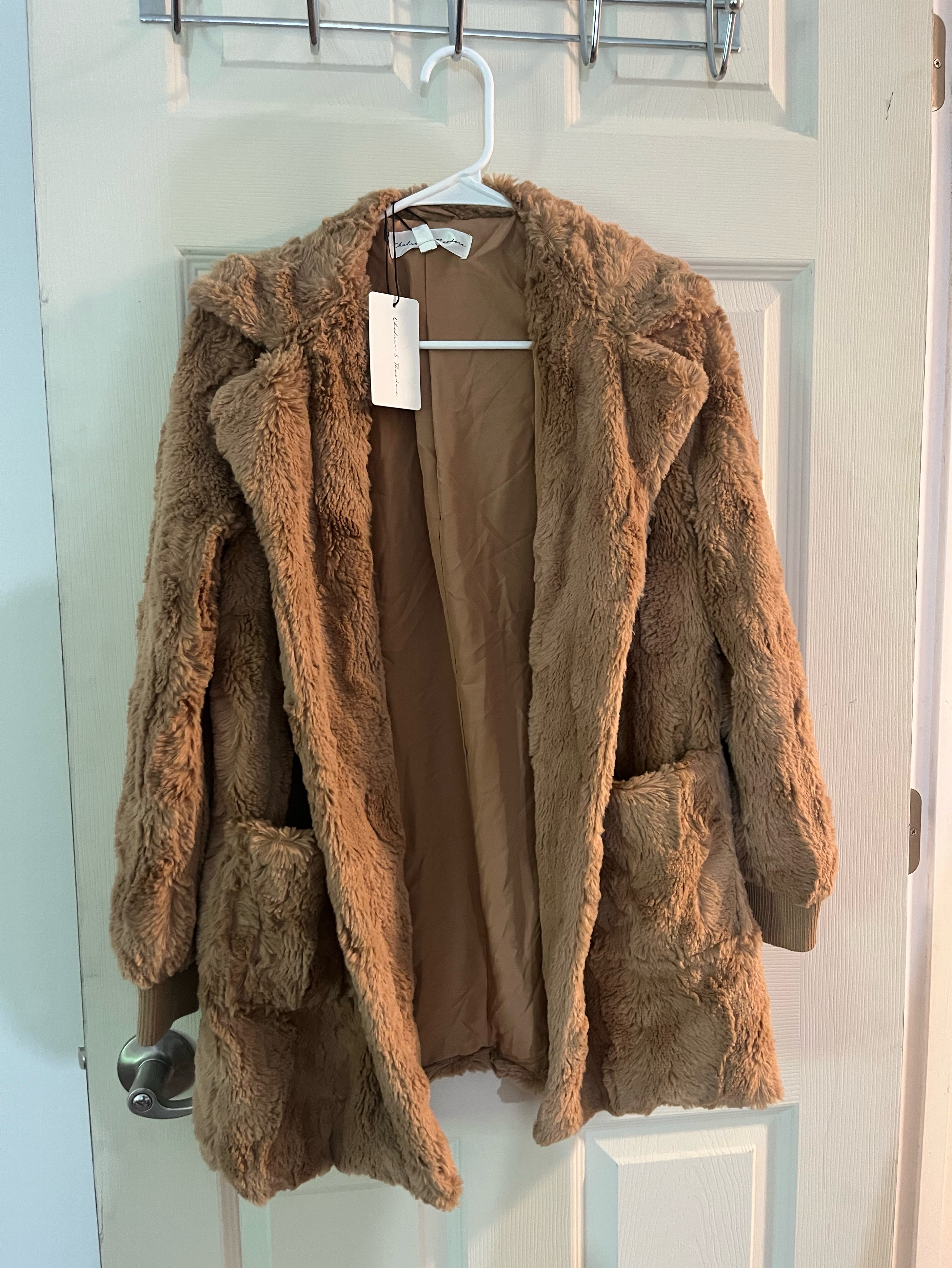 Tan Faux Fur Teddy Coat