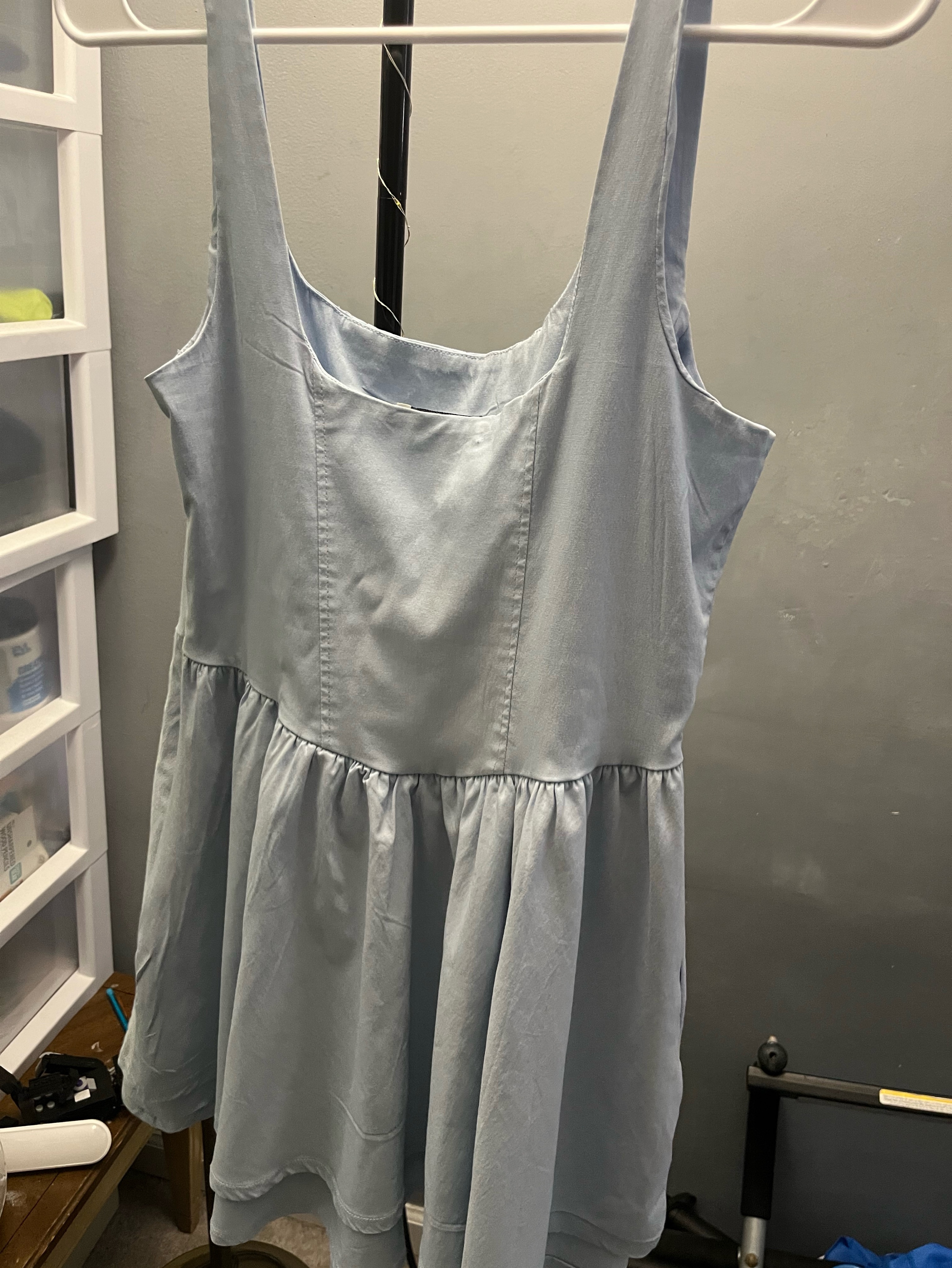 Light Blue Cotton Tank Dress
