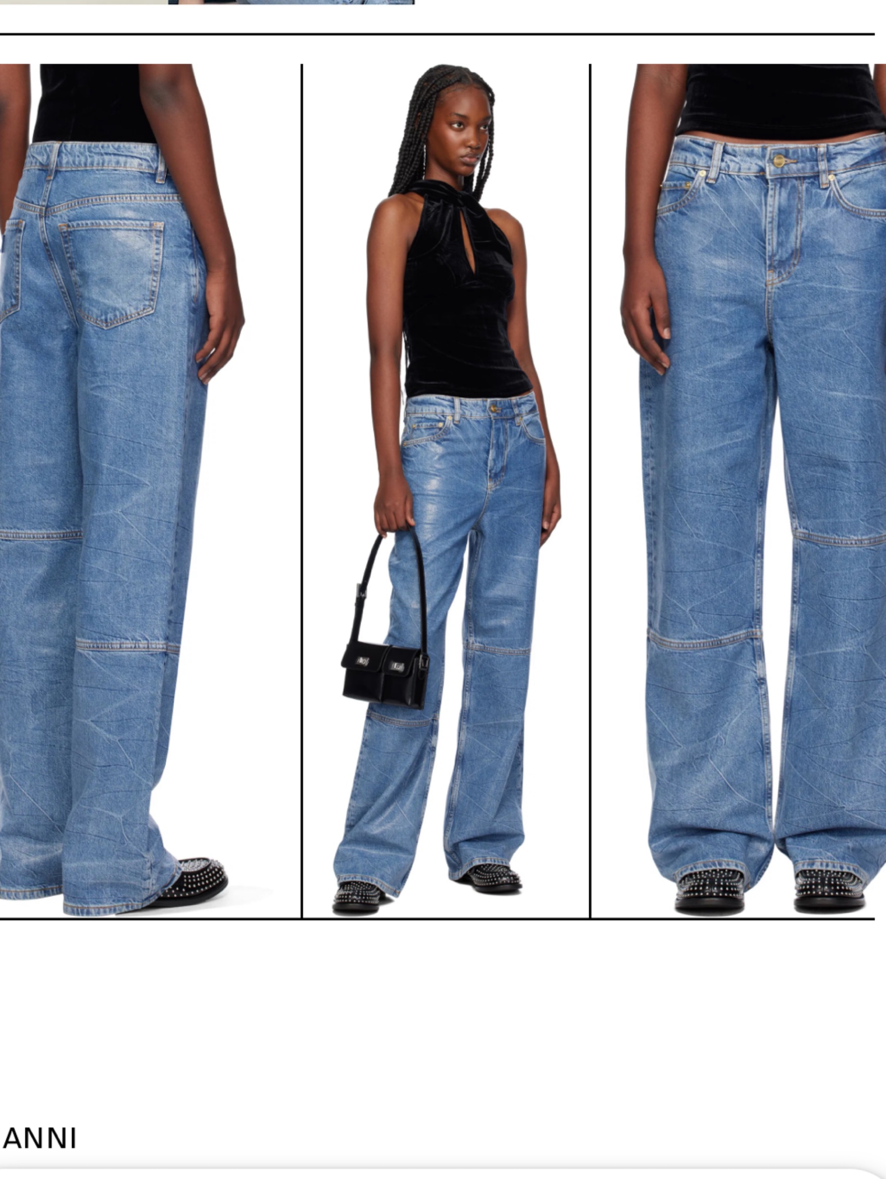 GANNI Blue Denim Jeans with Seam Details by GANNI | Pickle