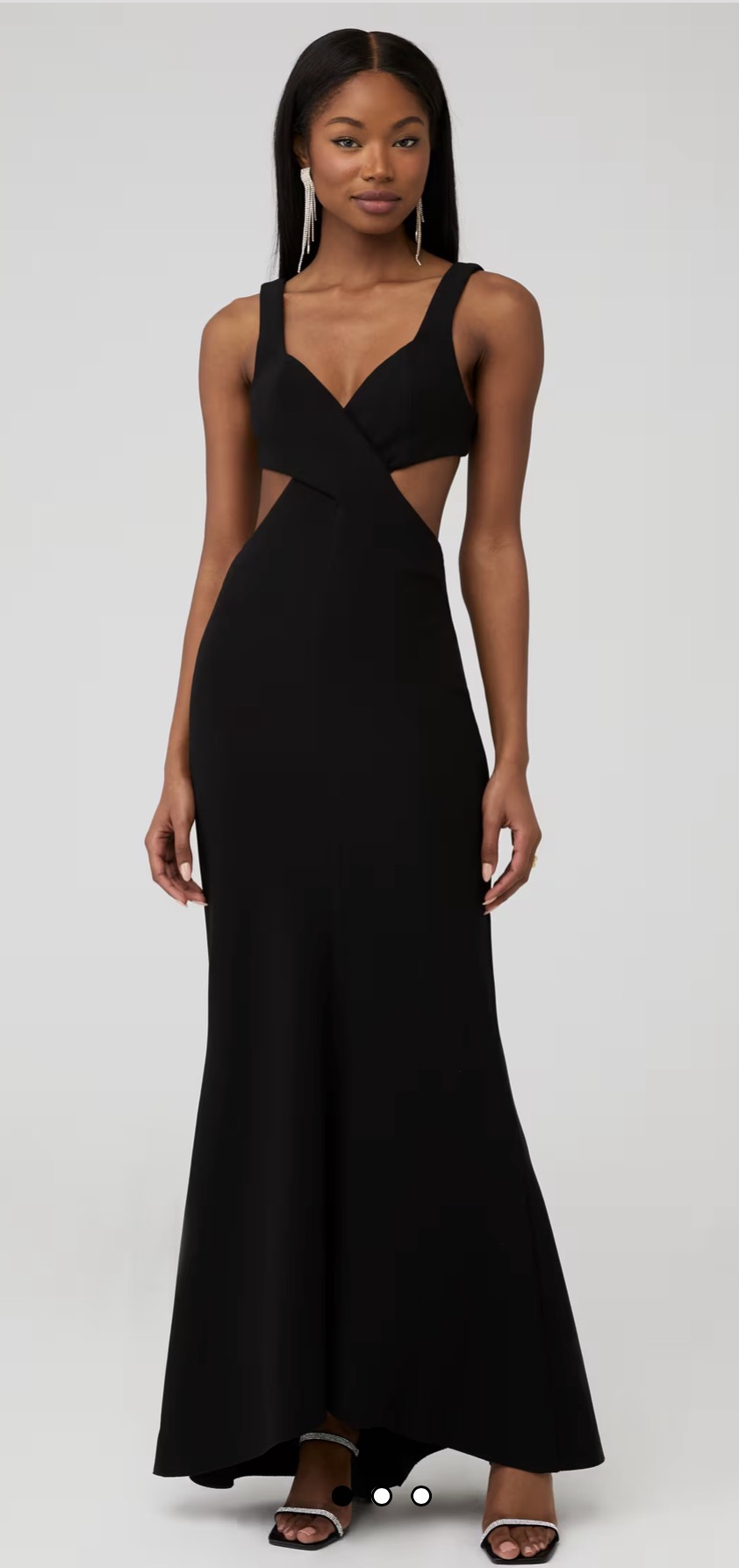 Black Cutout Wrap Maxi Dress