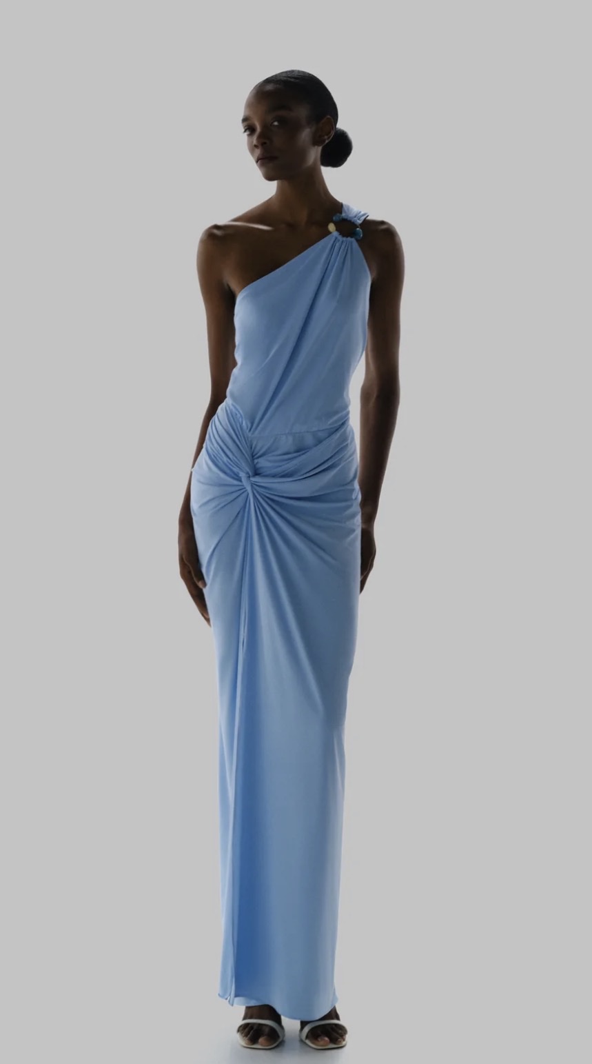 Baobab Light Blue One Shoulder Maxi Dress