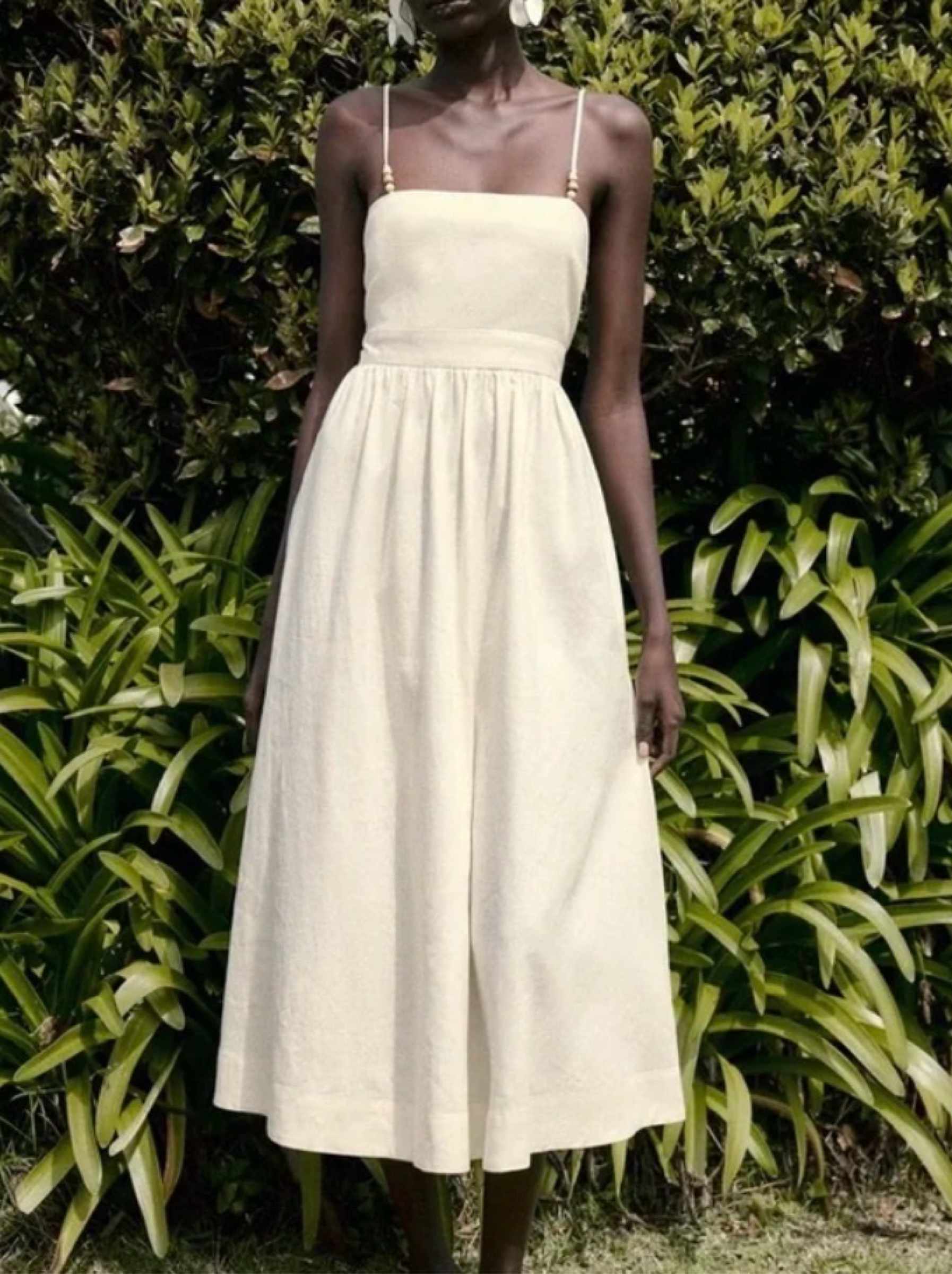 zara cream knit midi dress Linen with beaded strap detail by Zara zara sequin dress
