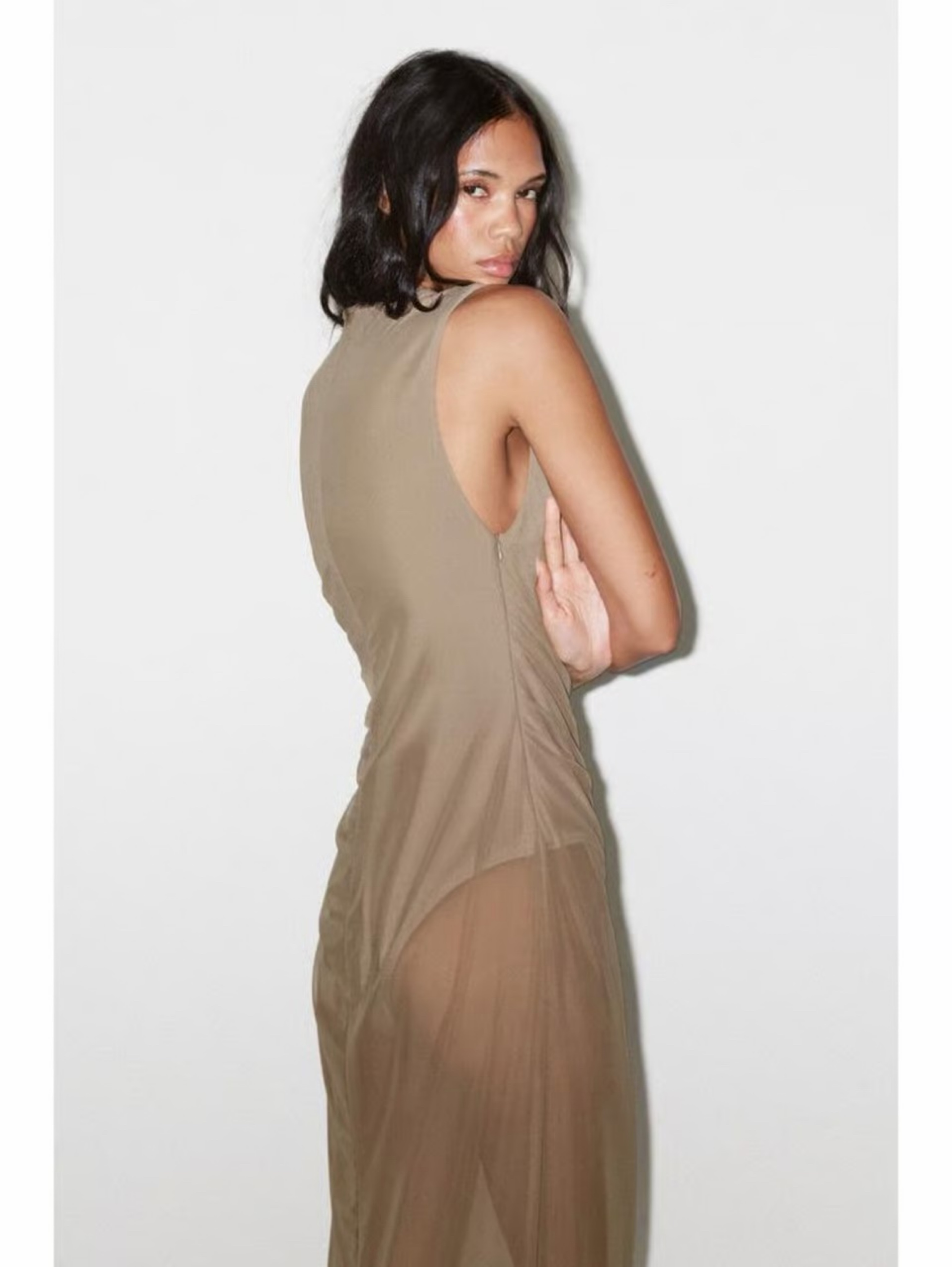 tulle midi dress zara Printed Tulle Midi Dress in a multi-color floral print by ZARA
