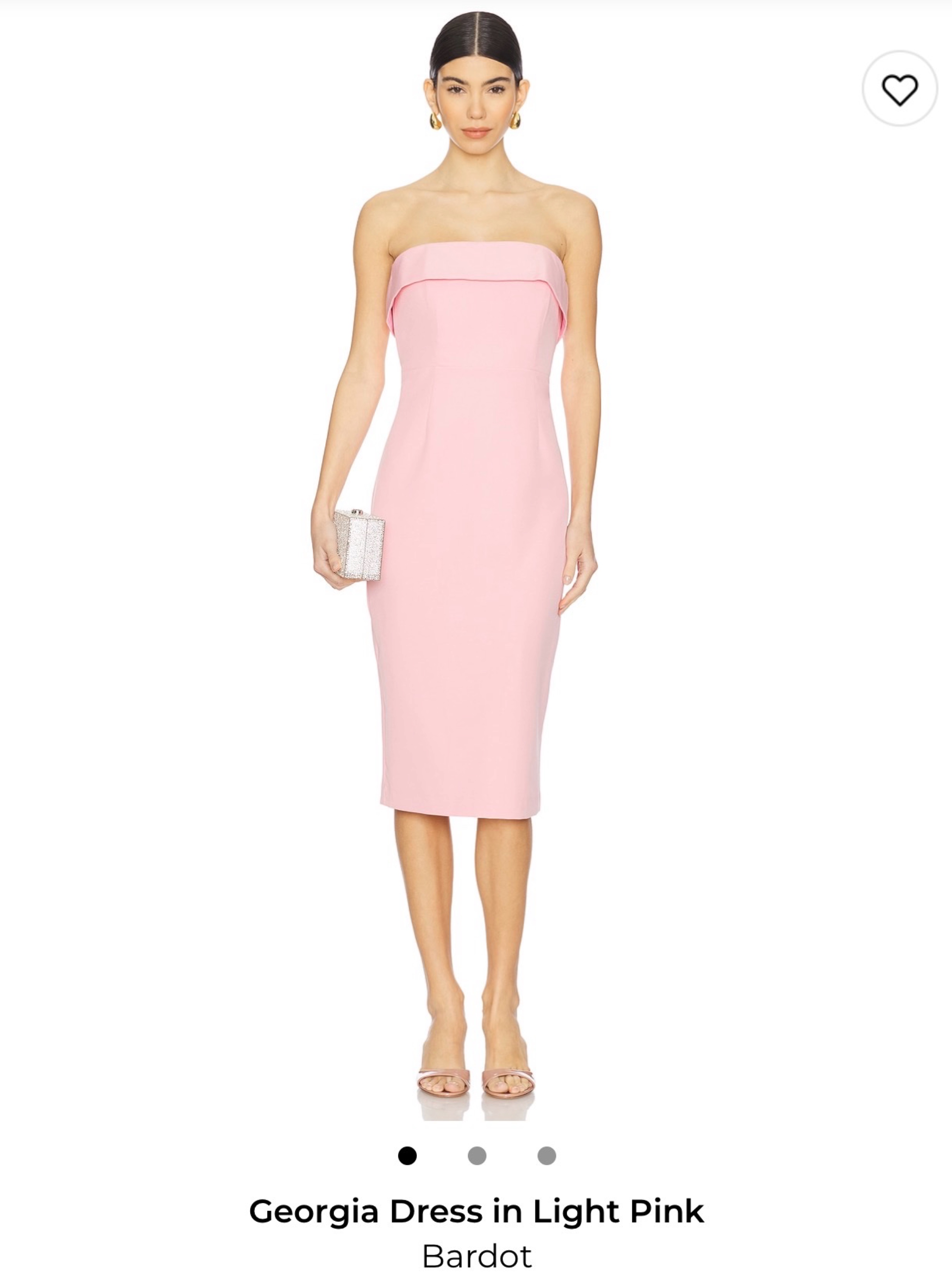 Bardot Light Pink Strapless Midi Dress