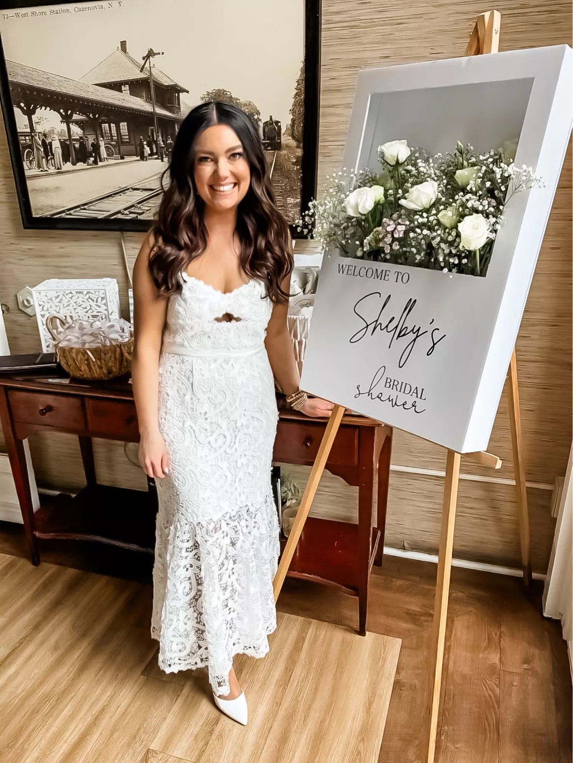 SAYLOR Lesli Midi Dress in White