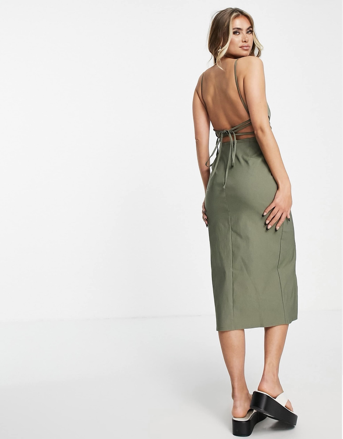 linen dress halter James Perse Linen Halter Dress