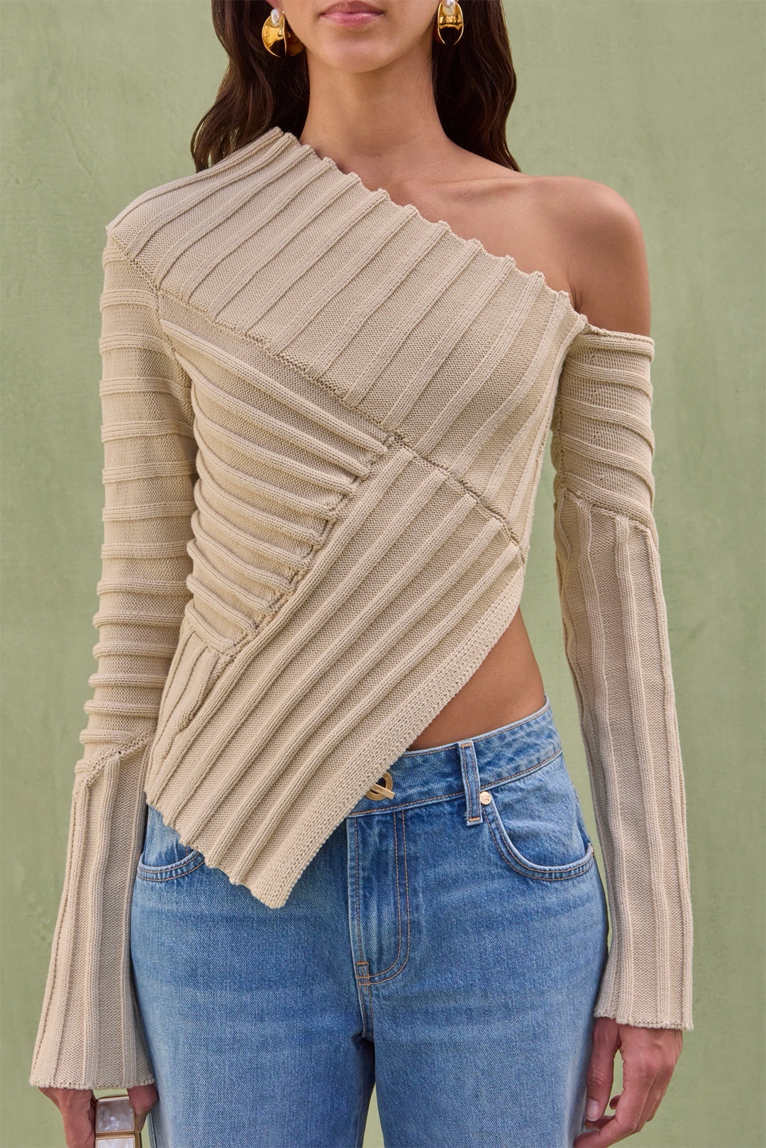 Cult Gaia Jaidan Knit Top in Beach by Cult Gaia - Pickle