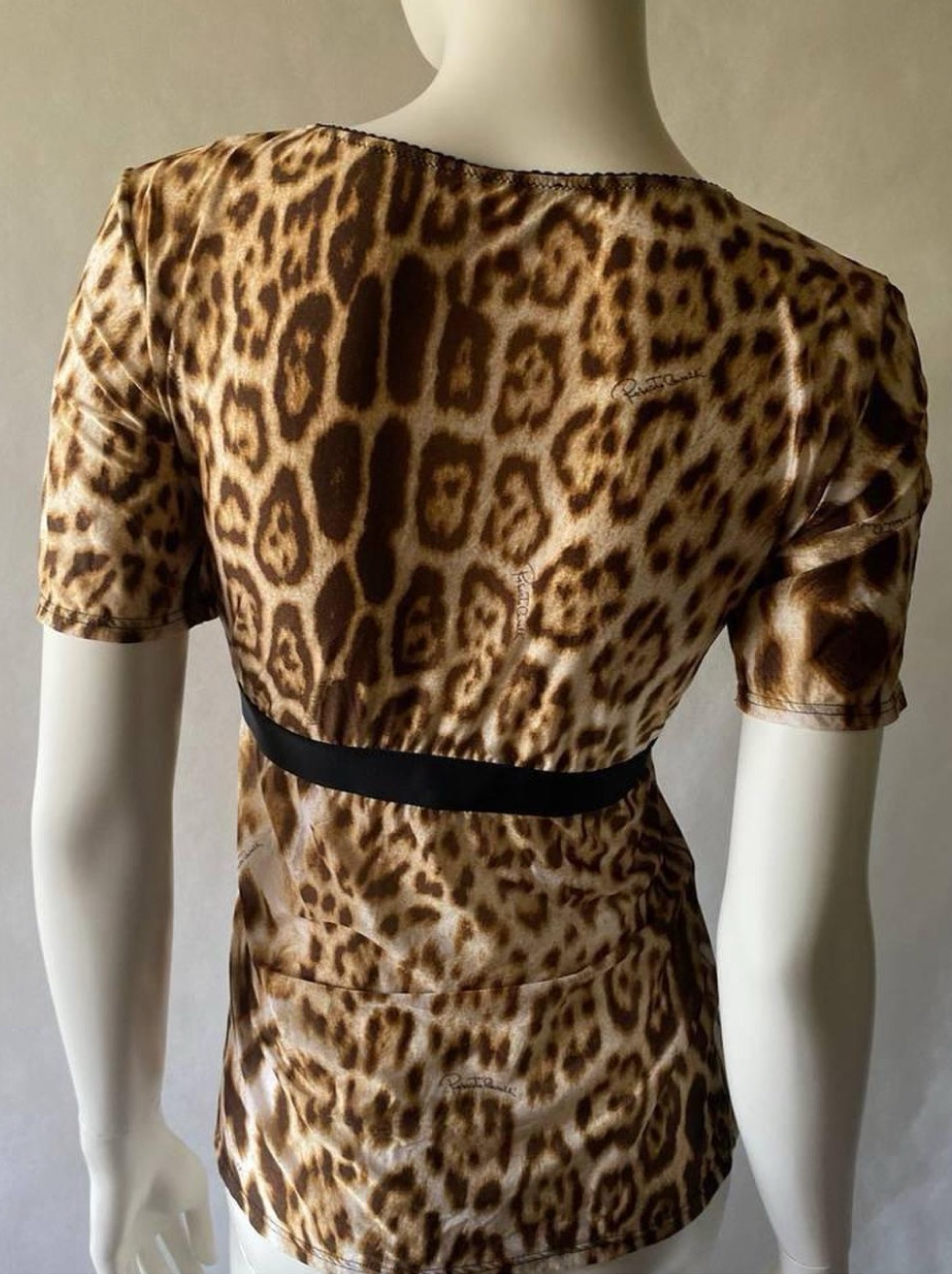 Authentic 2000s Roberto Cavalli top t shirt vintage Animal leopard